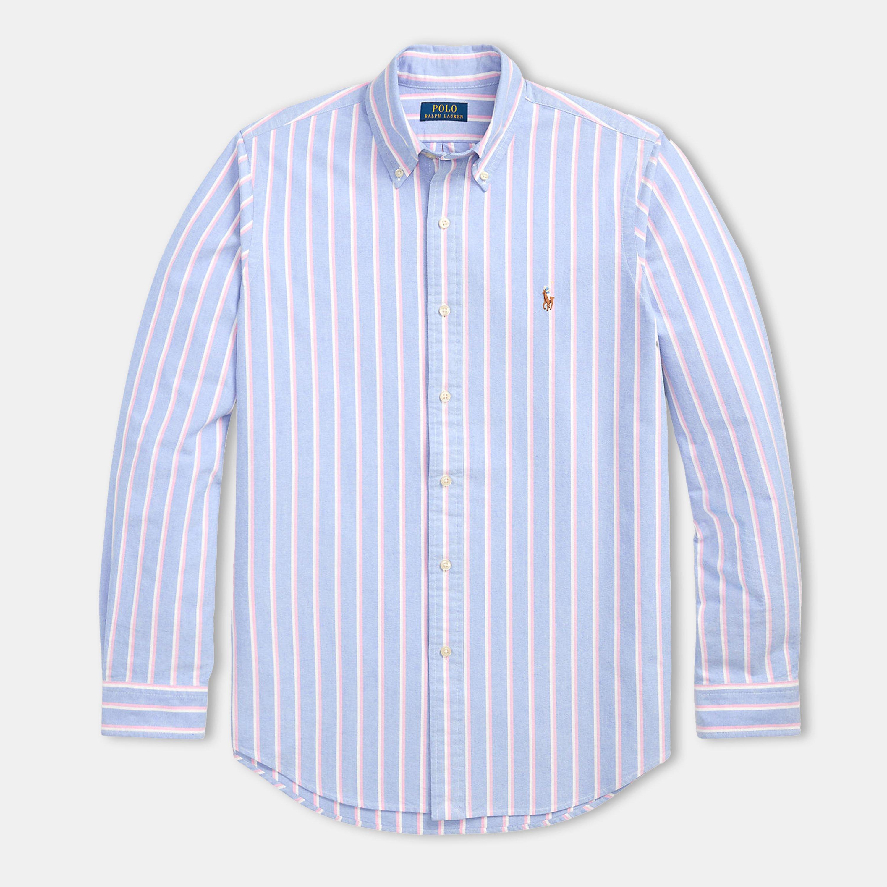 Blue/Pink - Polo Ralph Lauren - Multi-coloured Striped Poplin Shirt - 1