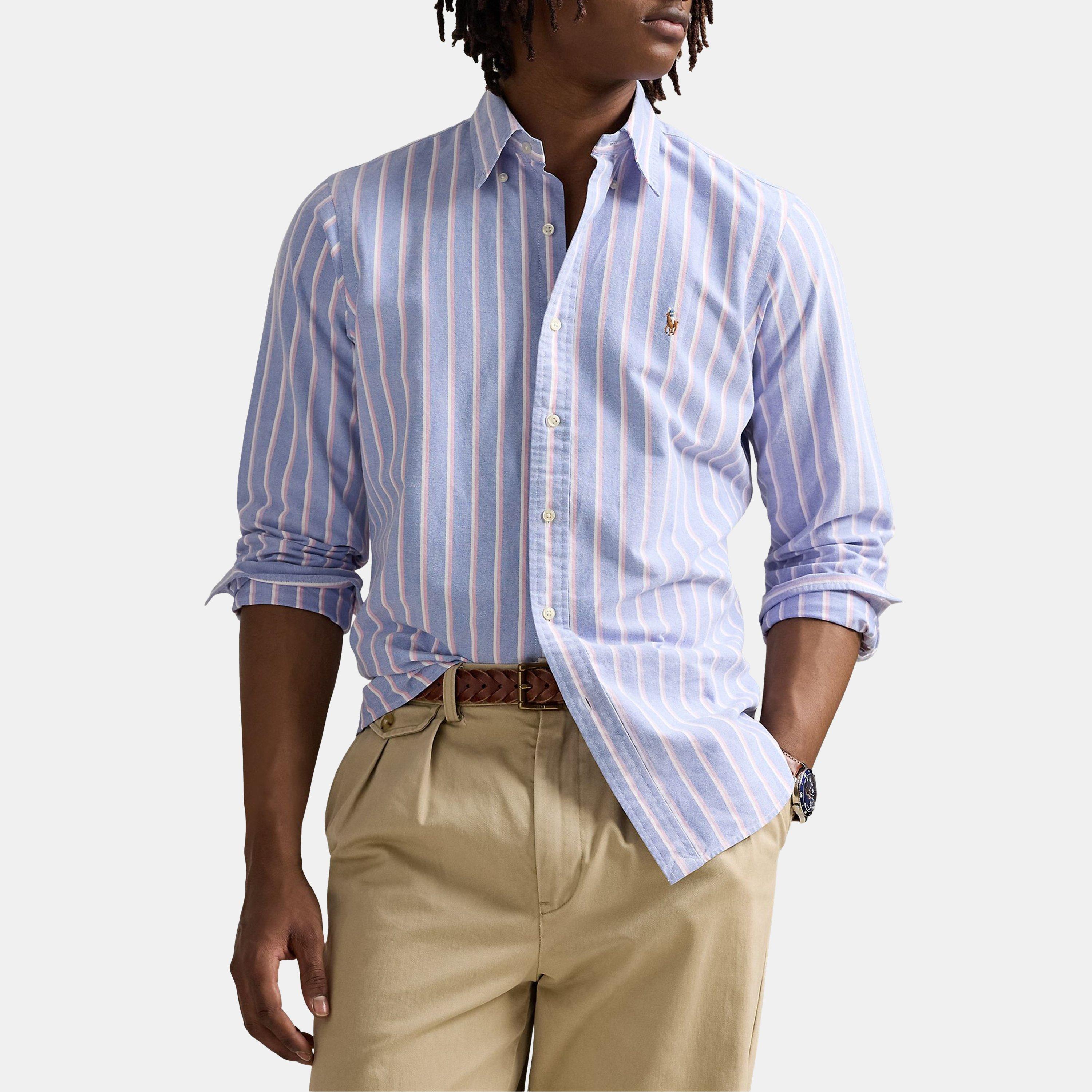 Blue/Pink - Polo Ralph Lauren - Multi-coloured Striped Poplin Shirt - 2