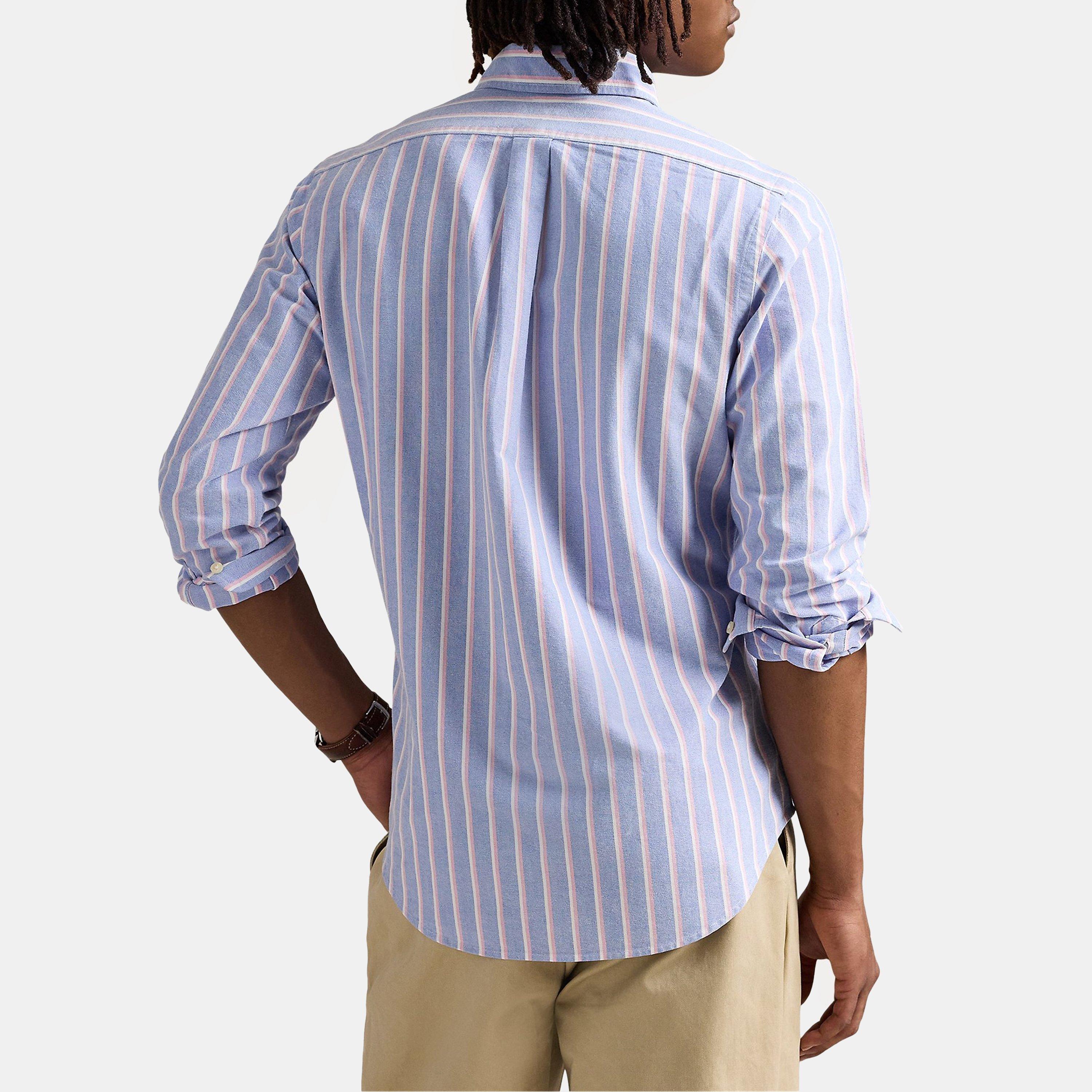 Blue/Pink - Polo Ralph Lauren - Multi-coloured Striped Poplin Shirt - 3
