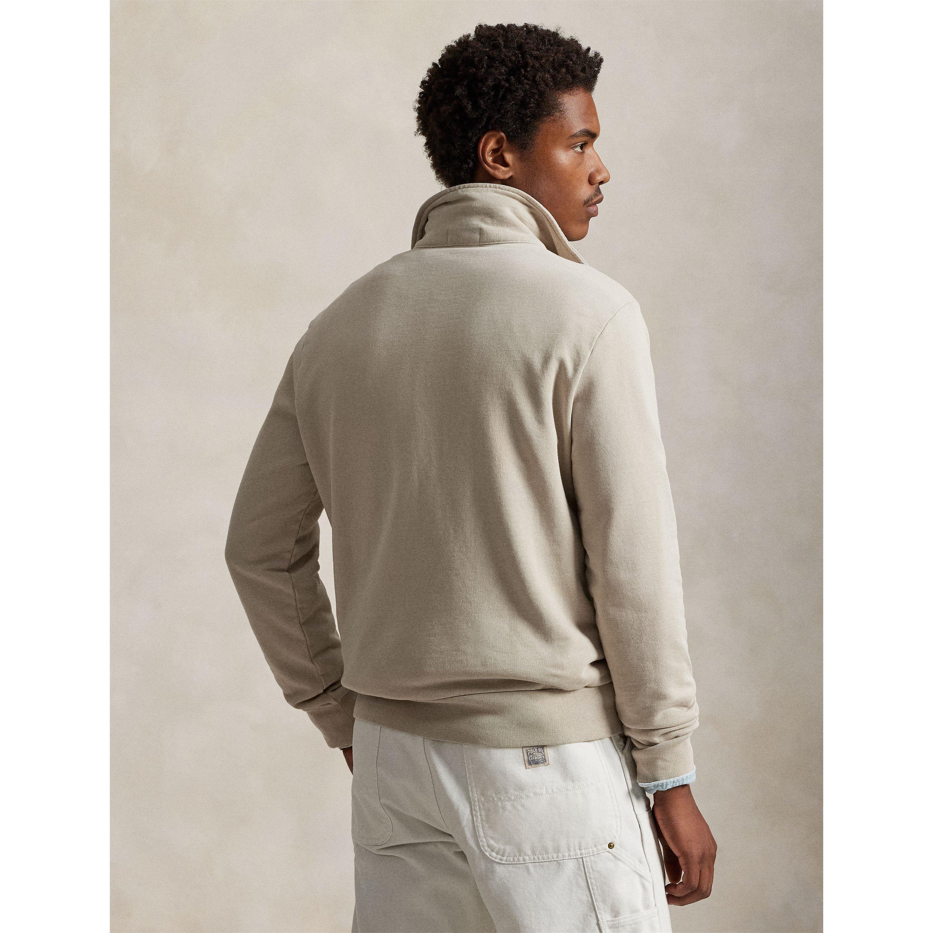 Stoneware Grey - Polo Ralph Lauren - Loopback Terry Cotton Quarter Zip Sweater - 4