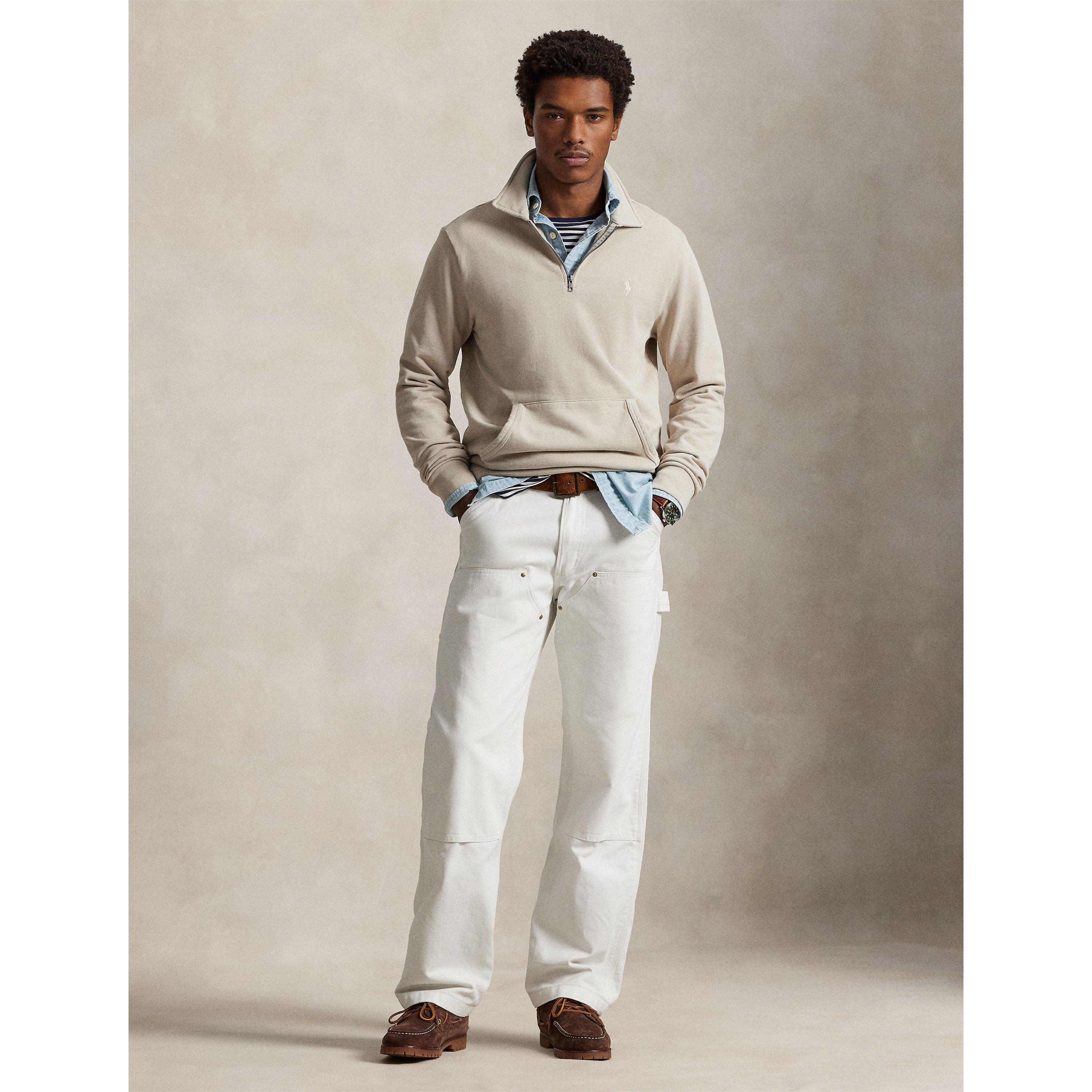 Stoneware Grey - Polo Ralph Lauren - Loopback Terry Cotton Quarter Zip Sweater - 6