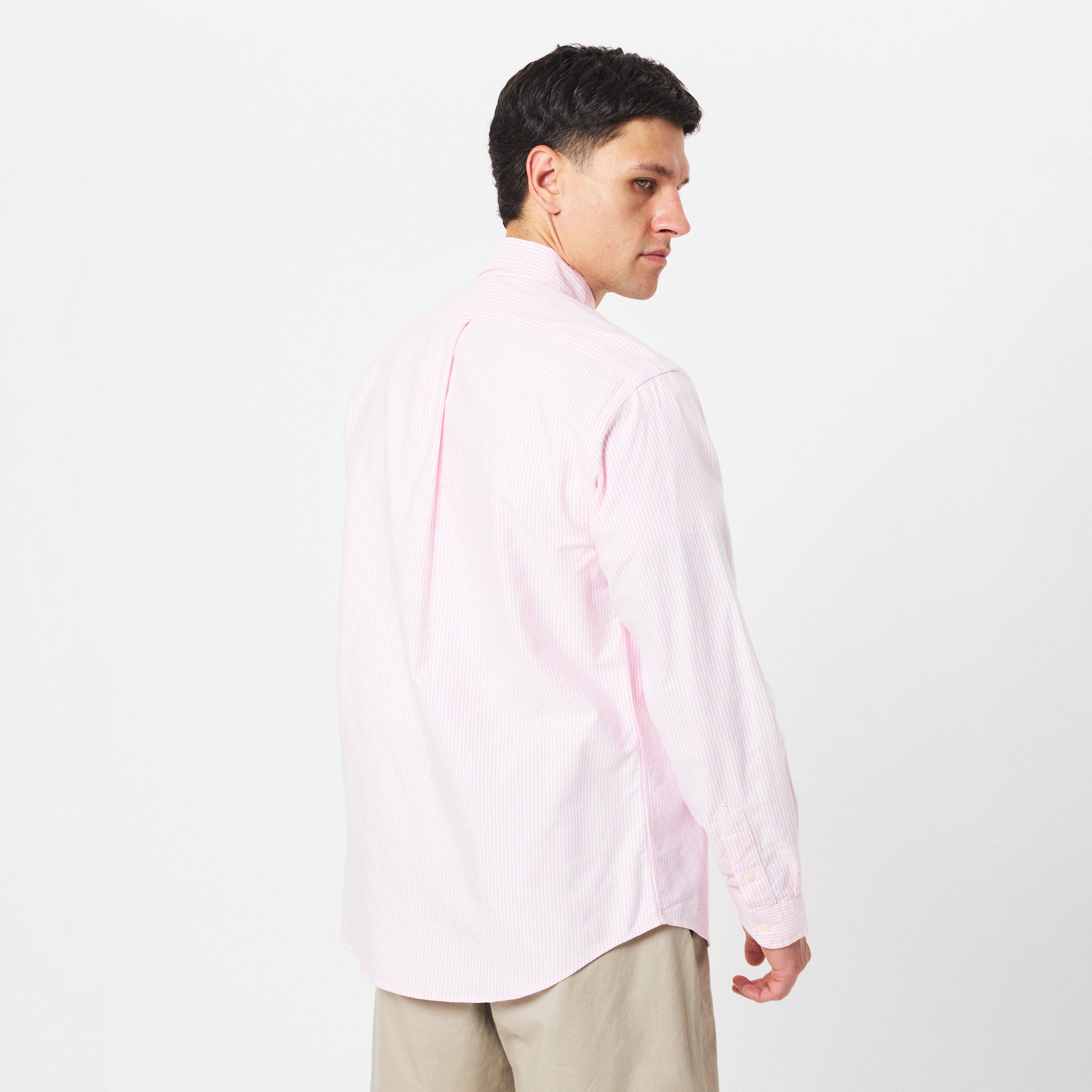 New Rose/White - Polo Ralph Lauren - Men's Oxford Striped Long-Sleeve Patterned Shirt - 4