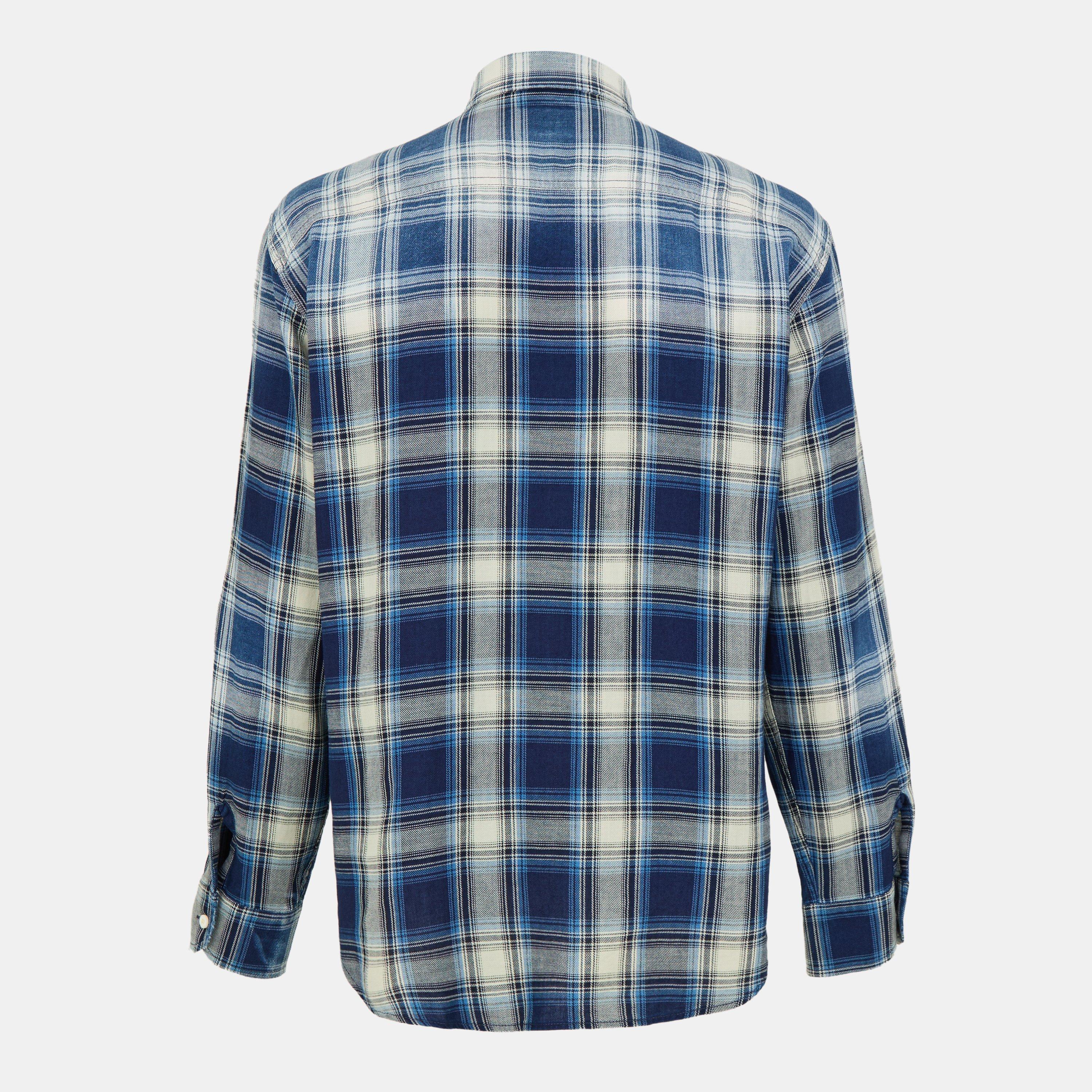 Indigo Check - DSquared2 - Men's DSQ Vintage Long-Sleeve Patterned Shirt - 2