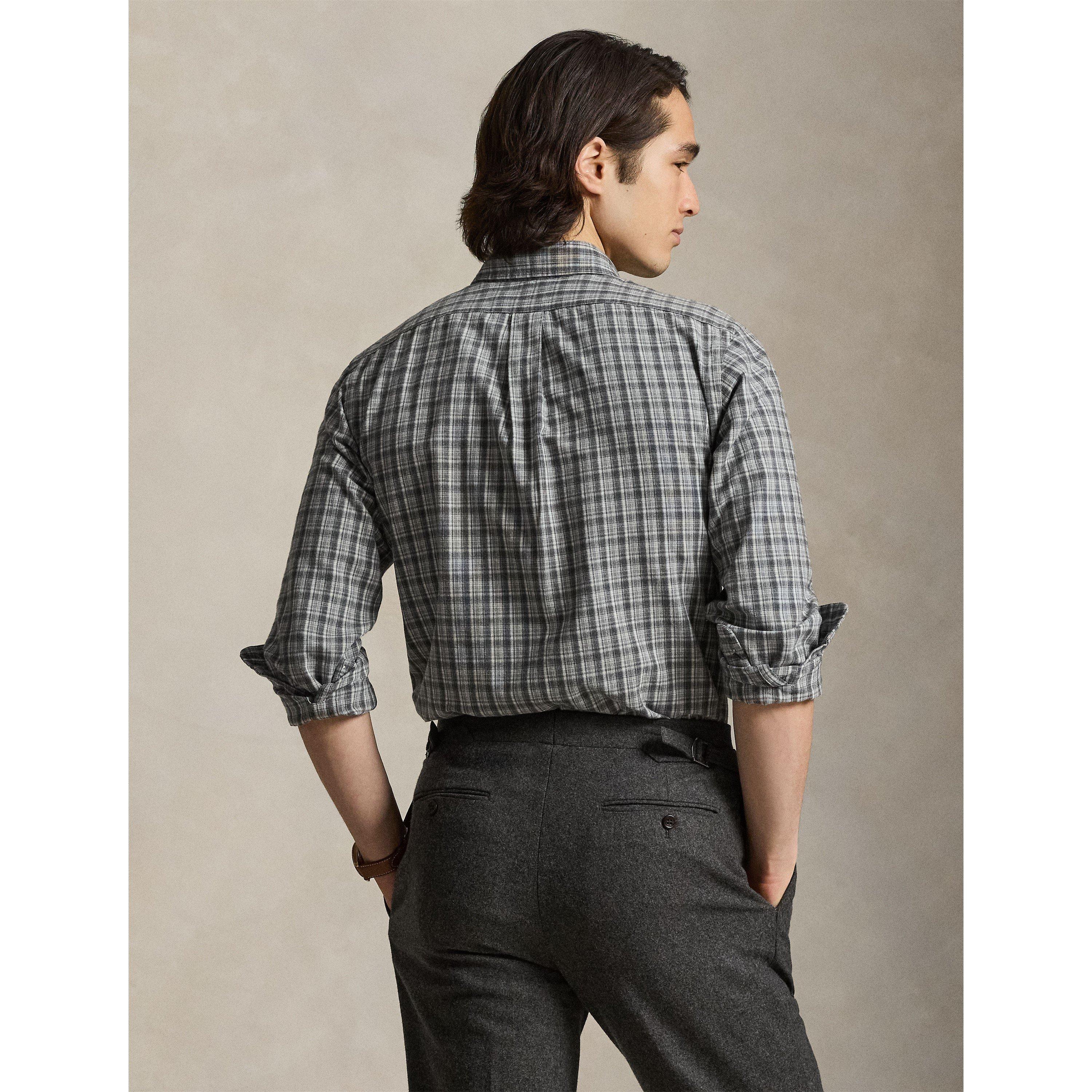 Grey Heather - Polo Ralph Lauren - Men's BrushOxf Long Sleeve Patterned Shirt - 3