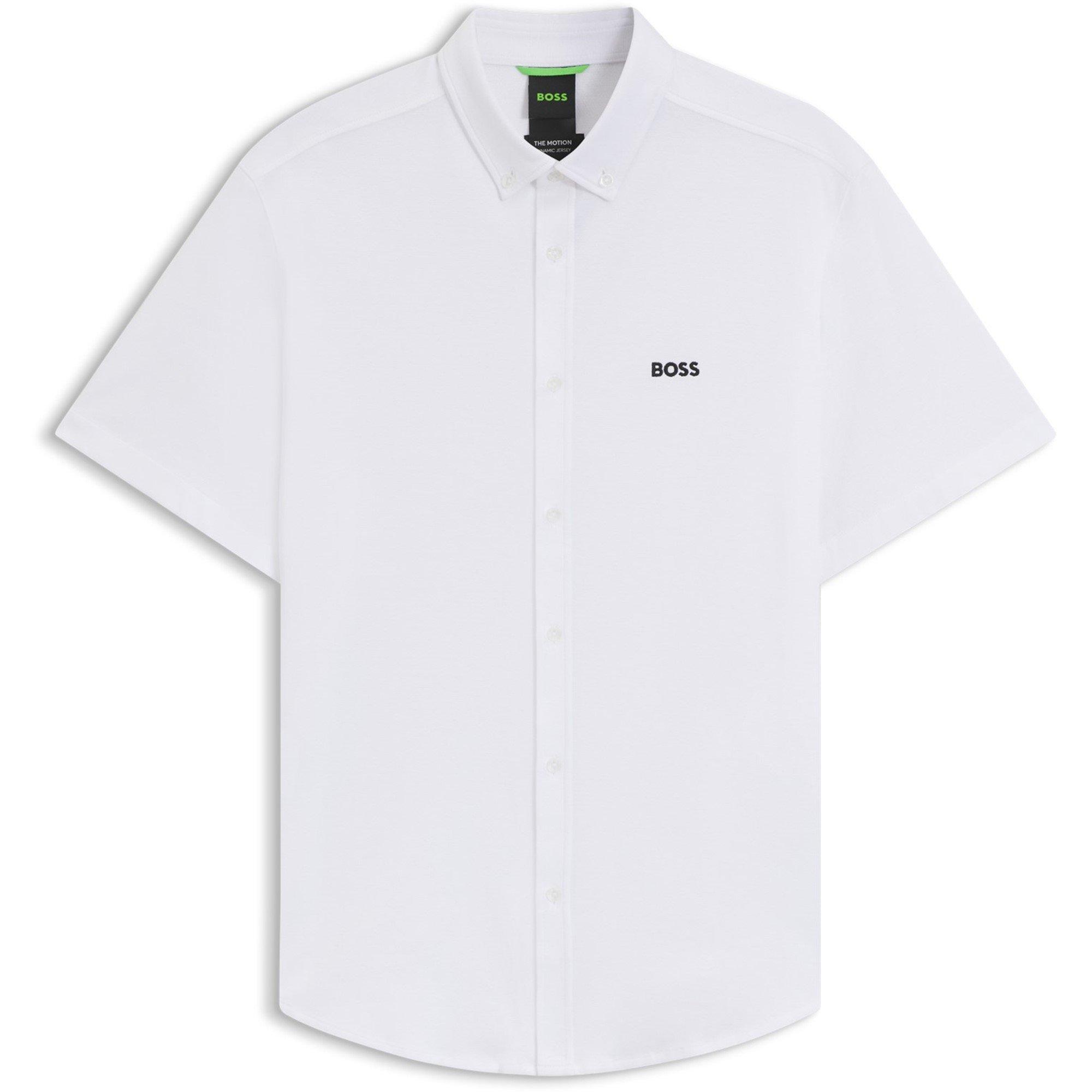 Boss Men's Hbg Motion S Plain Short-Sleeve Shirt - White - 2XL