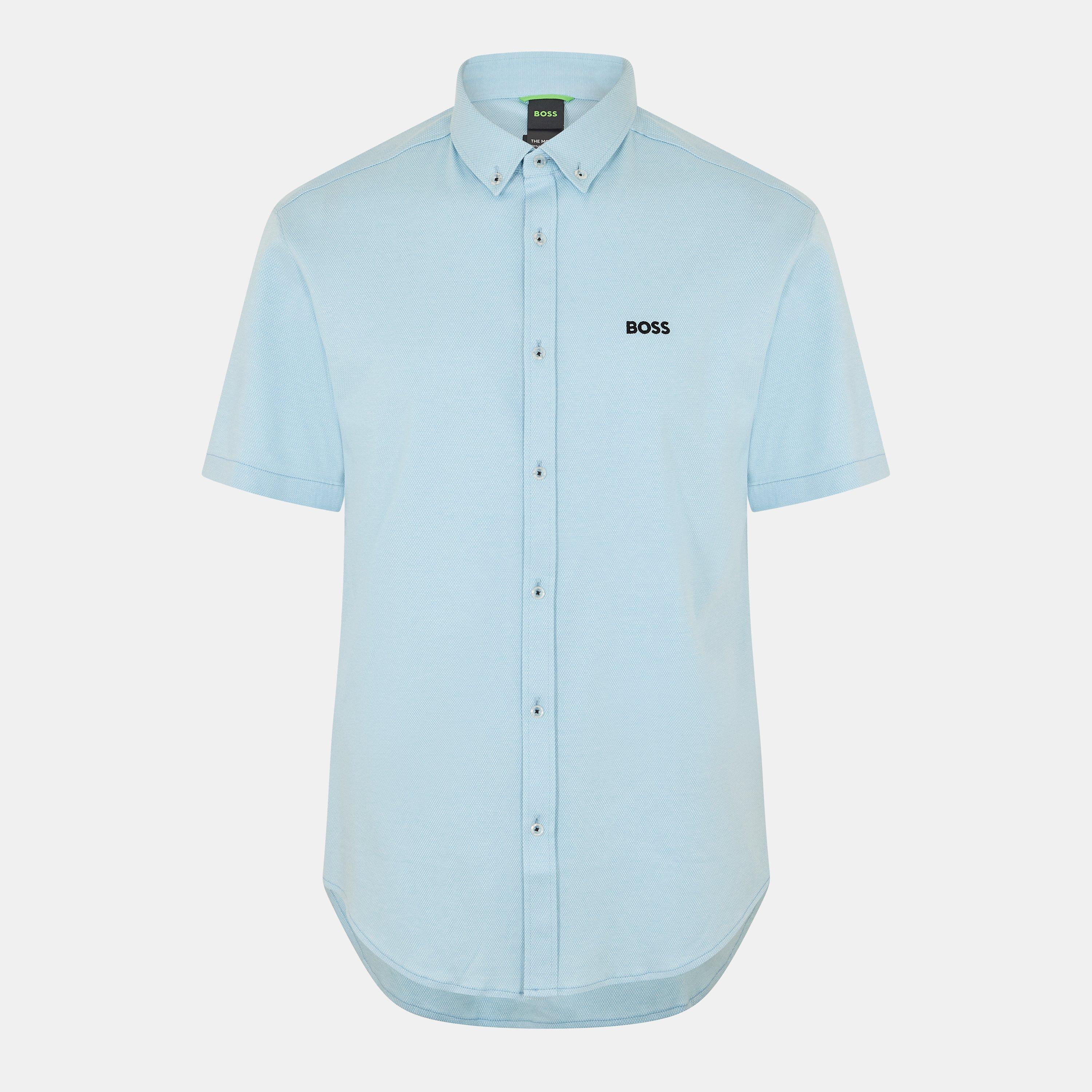 Boss Men's Hbg Motion S Plain Short-Sleeve Shirt - Light/Pstl Blue - M