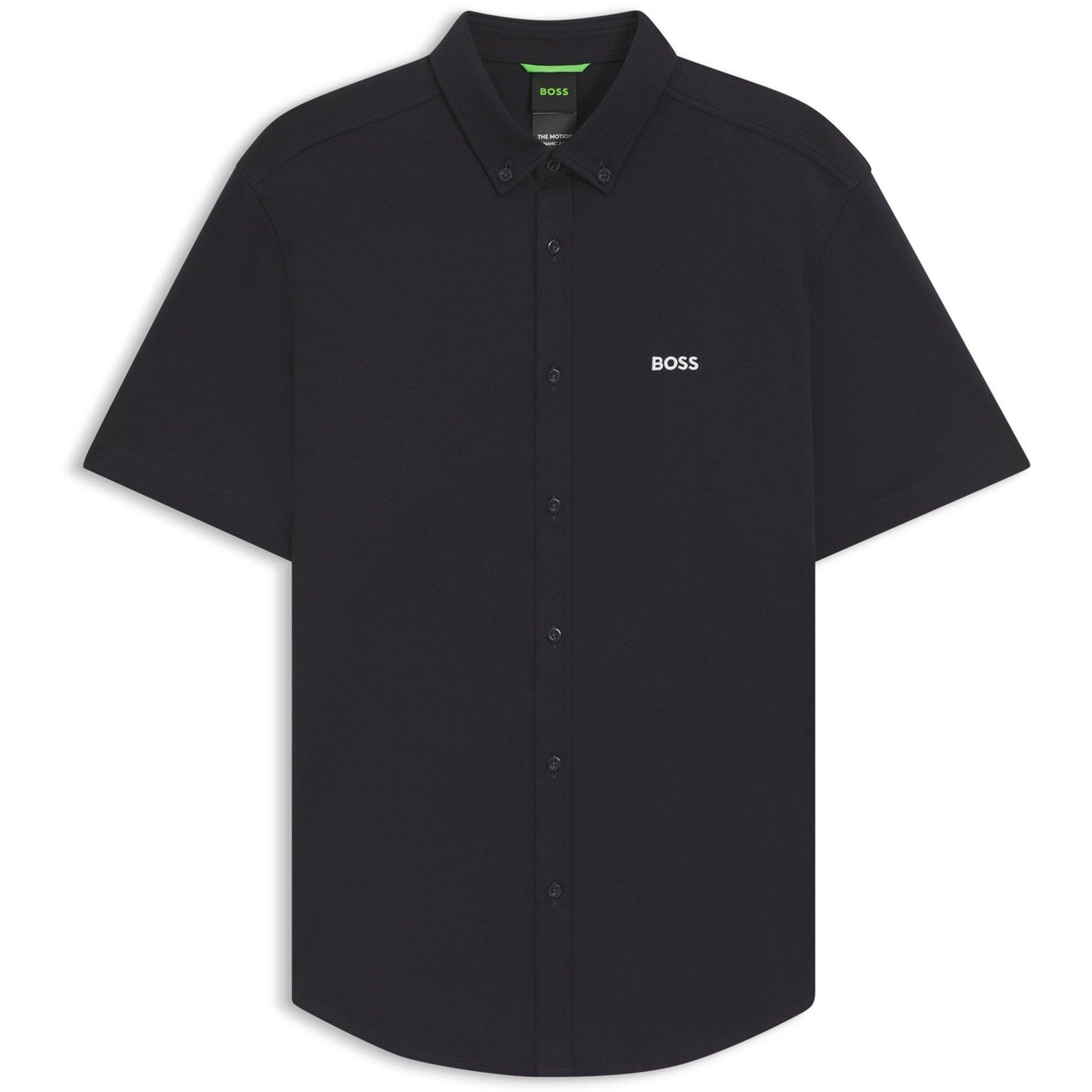 Boss Men's Hbg Motion S Plain Short-Sleeve Shirt - Dark Blue - 2XL