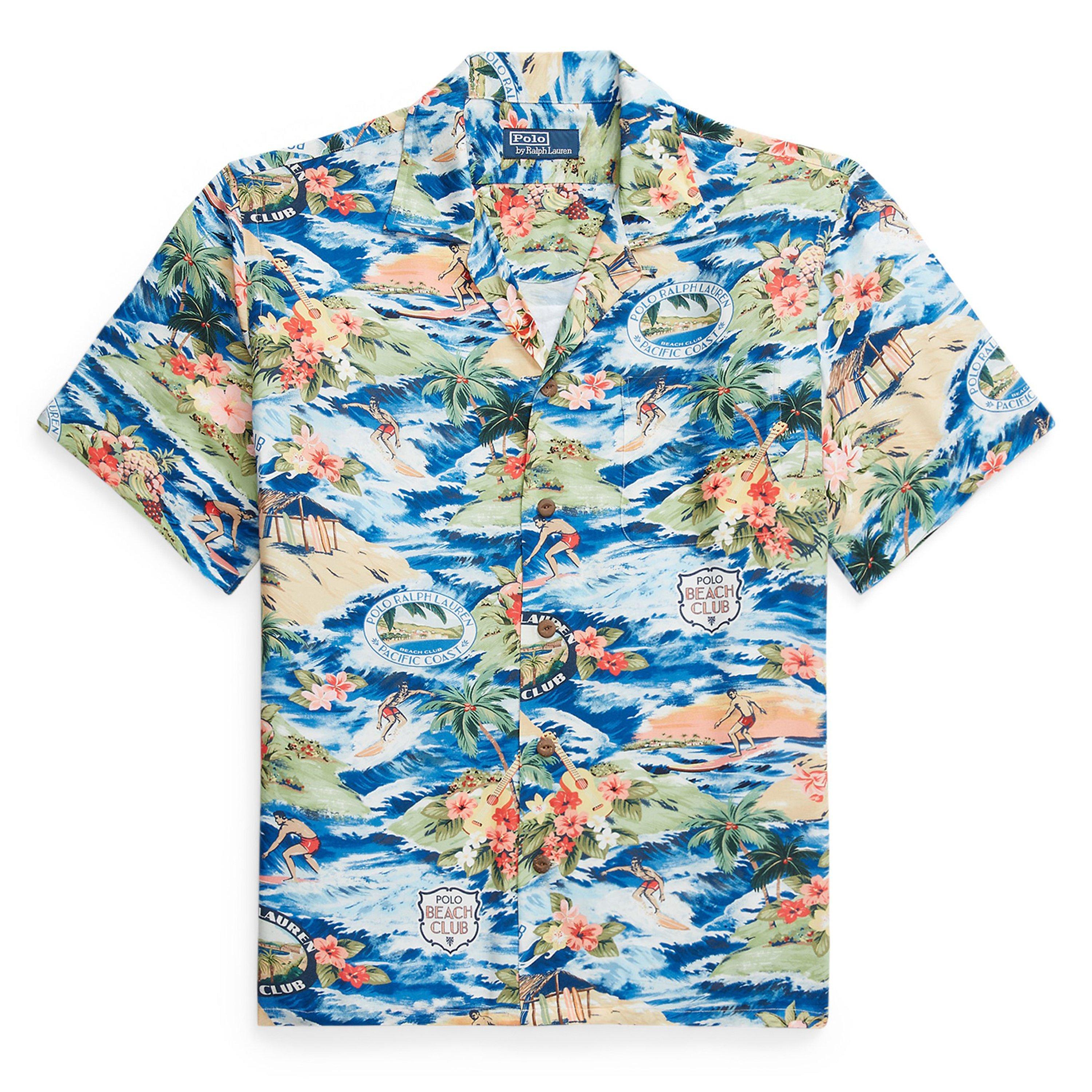 Polo Ralph Lauren Men's Short Sleeve Patterned Shirt - Surf Scenic - XL