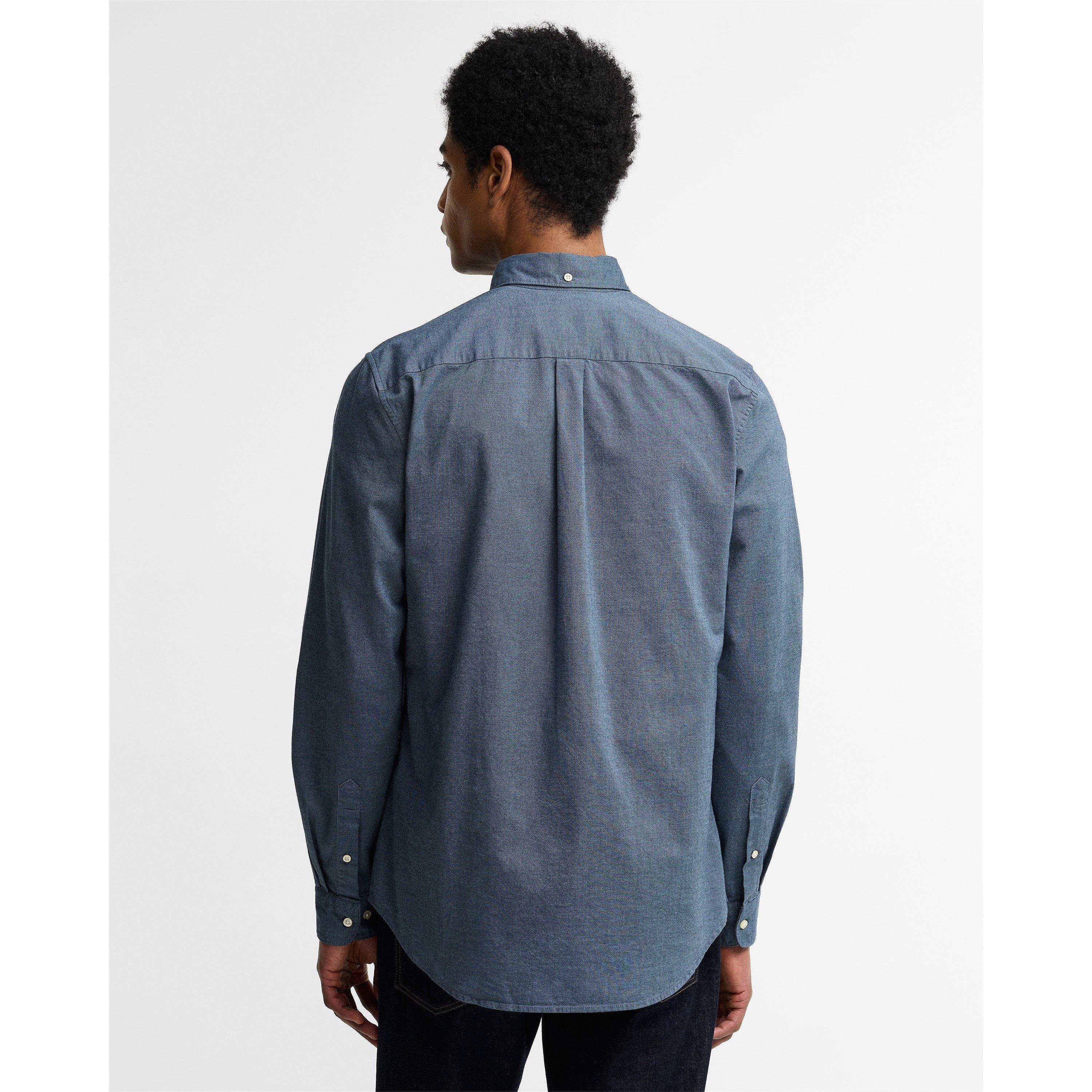 Tarn Blue - Barbour - Men's Marsden Cotton Long-Sleeve Tailored-Fit Oxford Shirt - 4