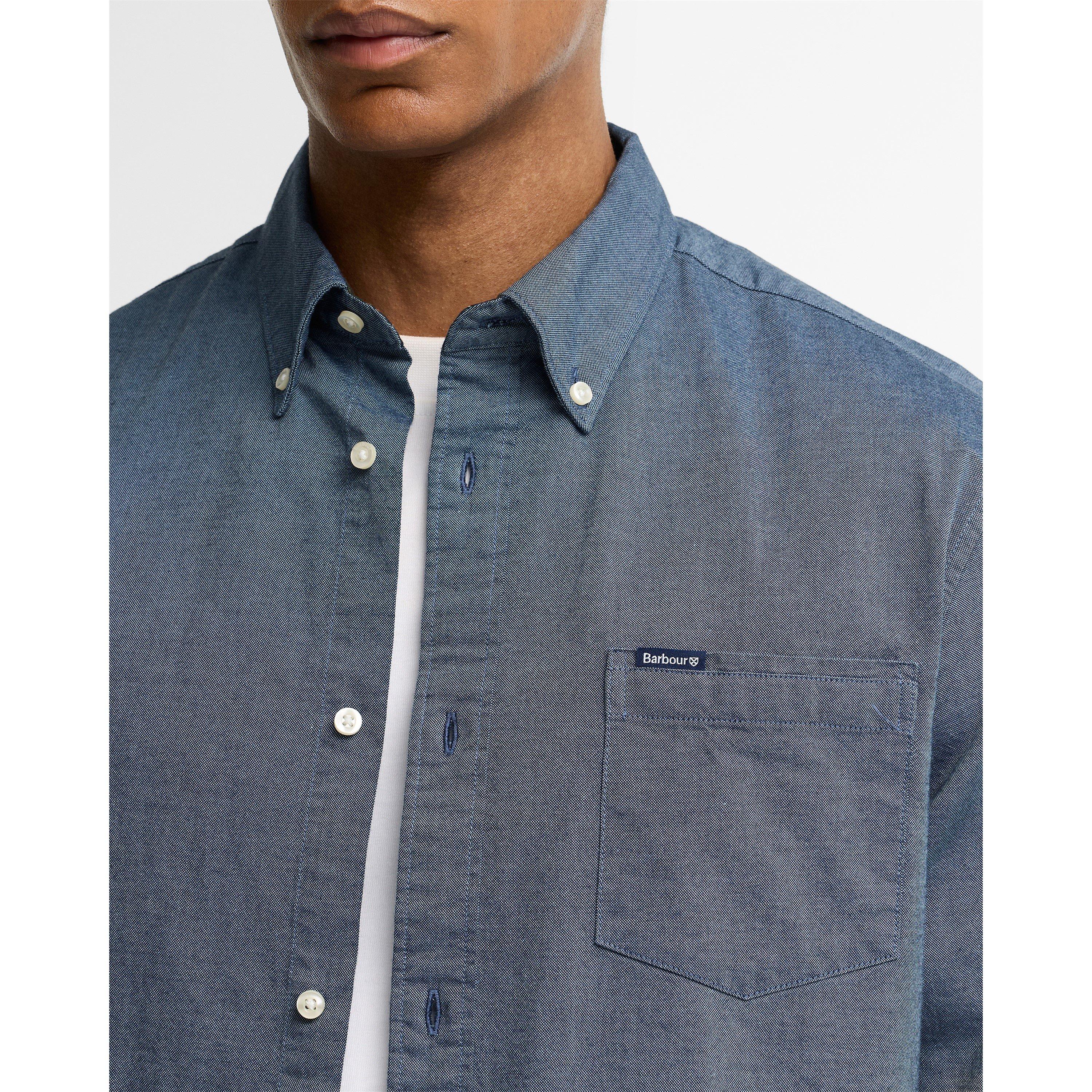 Tarn Blue - Barbour - Men's Marsden Cotton Long-Sleeve Tailored-Fit Oxford Shirt - 5