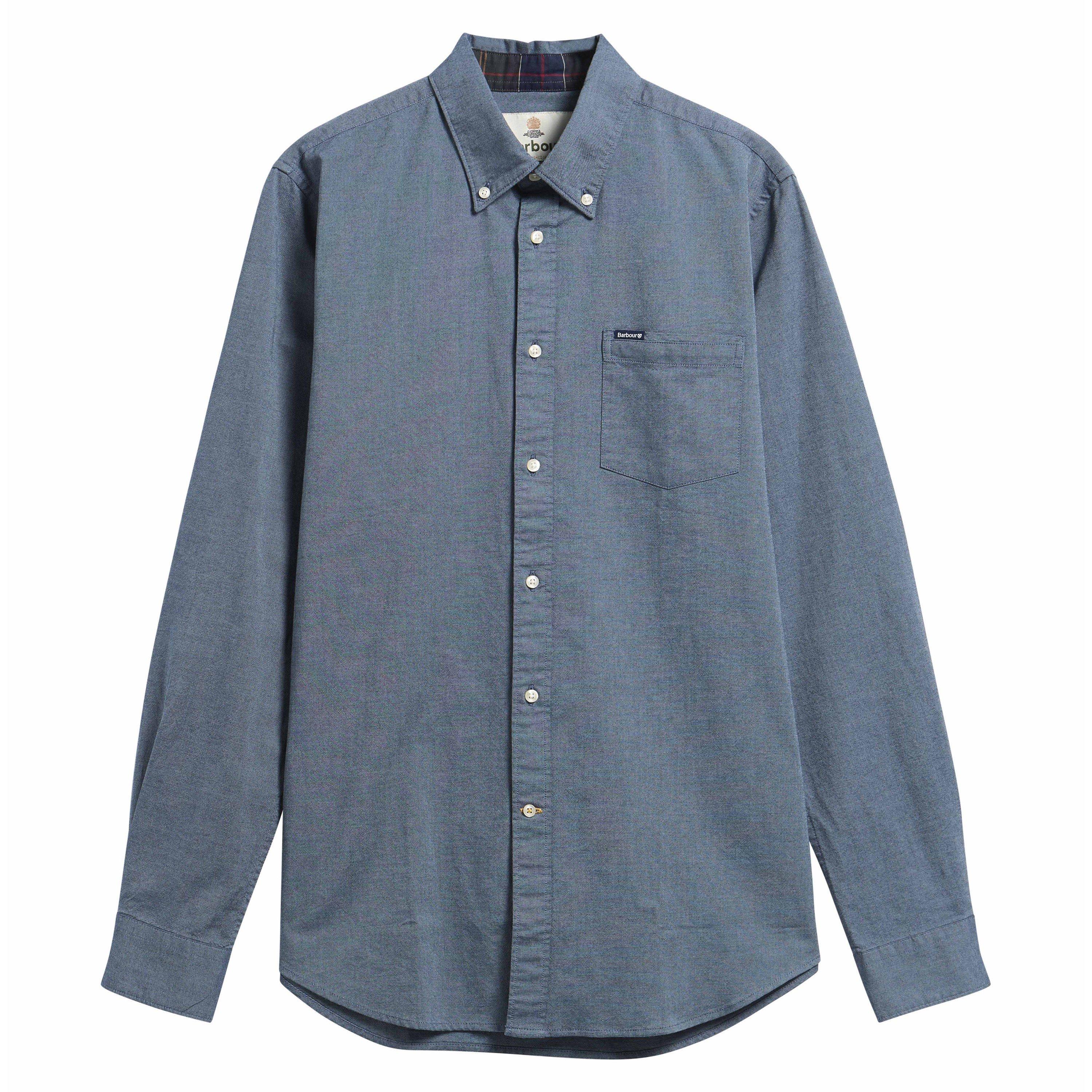 Tarn Blue - Barbour - Men's Marsden Cotton Long-Sleeve Tailored-Fit Oxford Shirt - 8