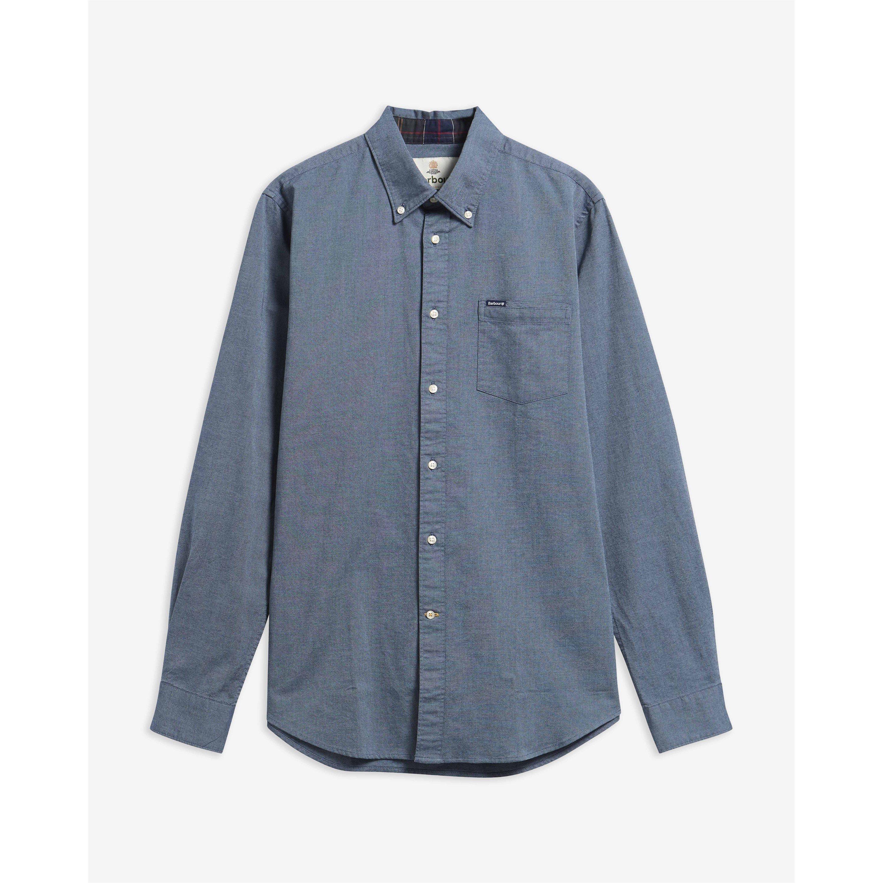 Tarn Blue - Barbour - Men's Marsden Cotton Long-Sleeve Tailored-Fit Oxford Shirt - 10