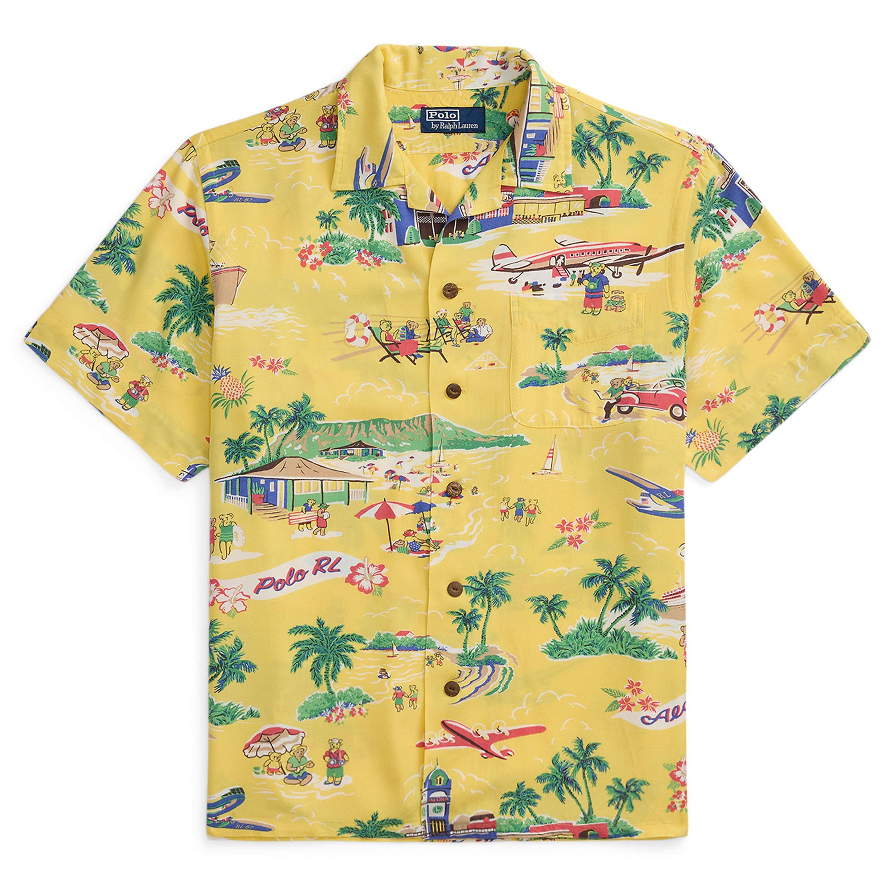 Holiday Bear - Polo Ralph Lauren - Men's Rayon Bear Short-Sleeve Patterned Shirt - 1