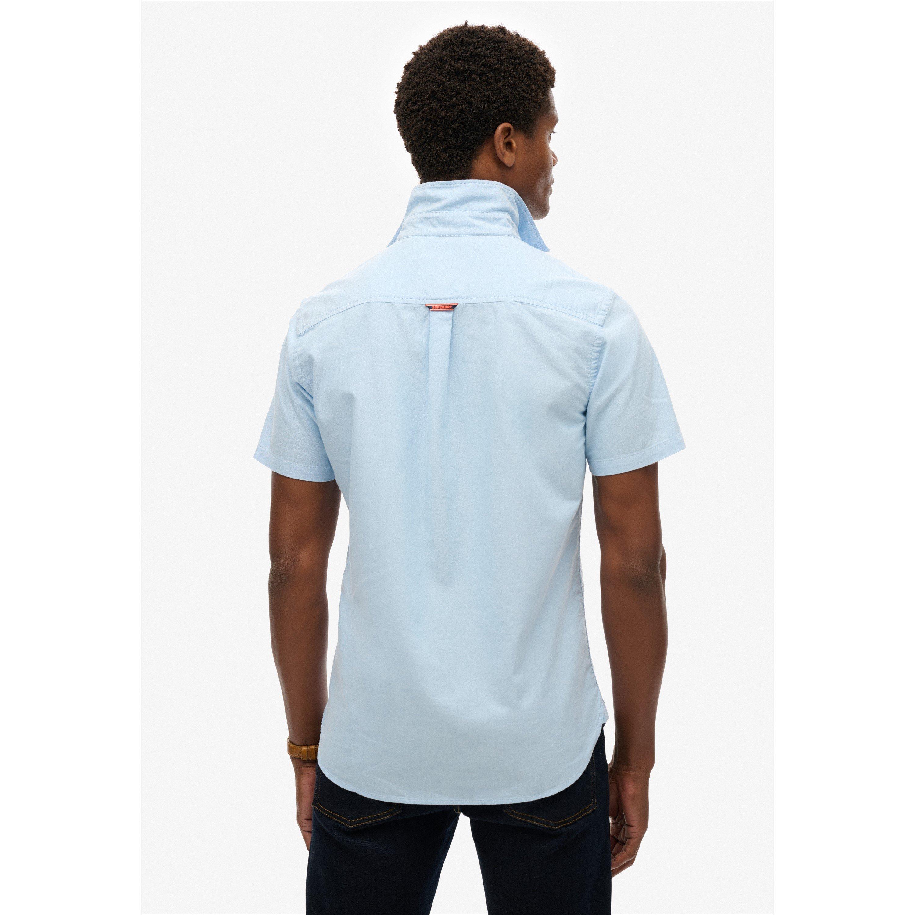 Azul Claro - Superdry - Men's Short-Sleeve Oxford Shirt - 3