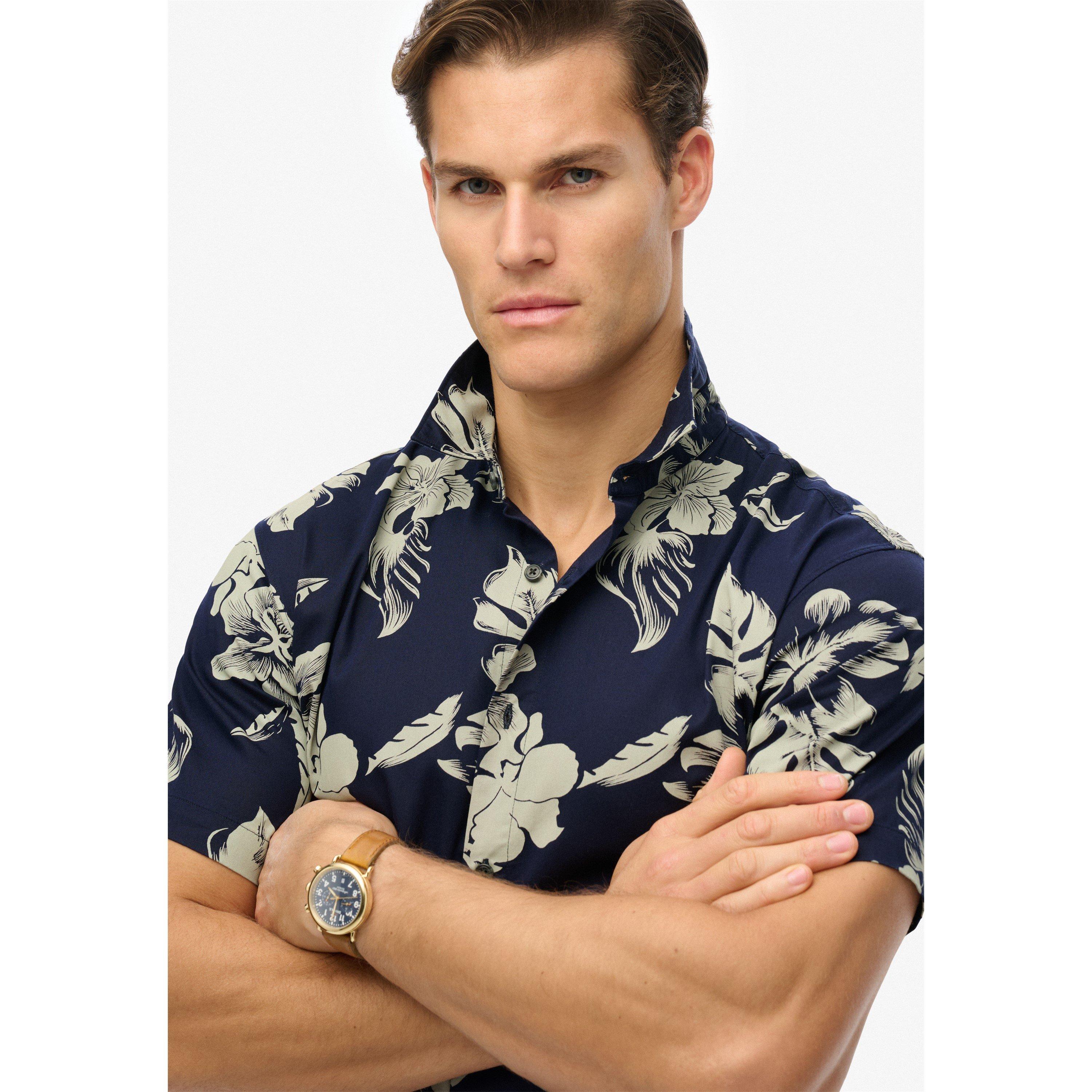 Preto - Superdry - Men's Short-Sleeve Patterned Shirt - 3