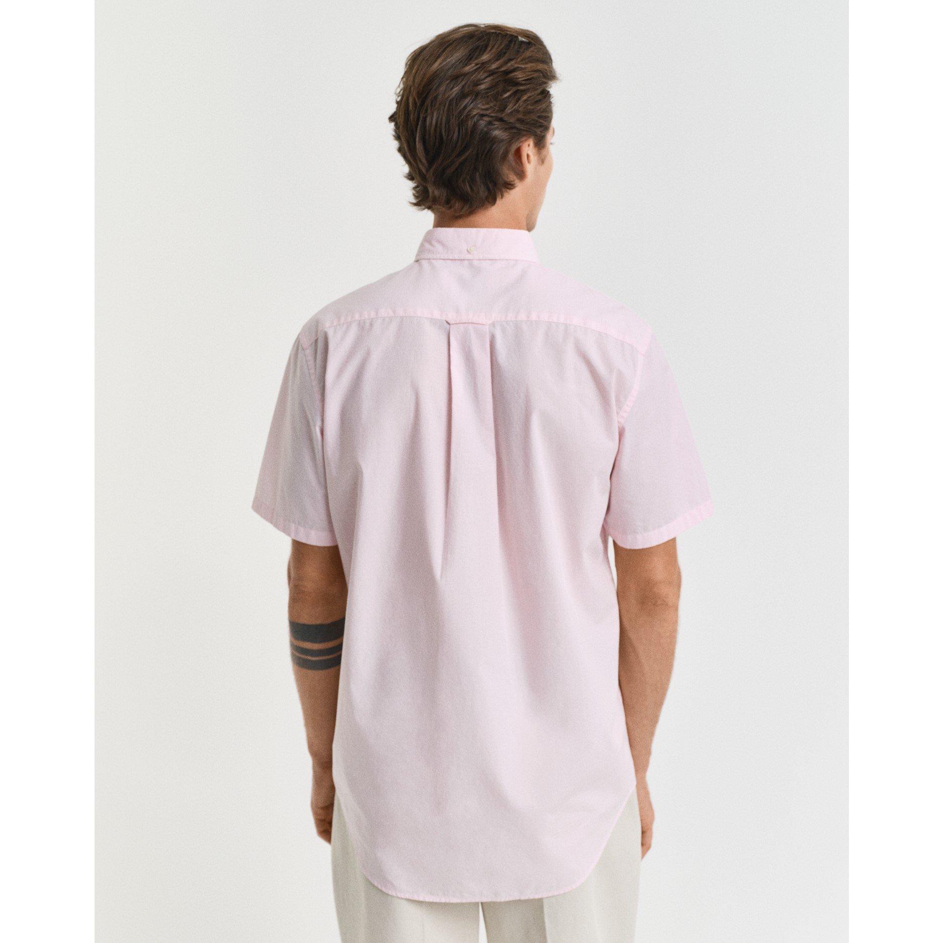 Light Pink - Gant - Regular Fit Classic Poplin Short Sleeve Shirt - 3