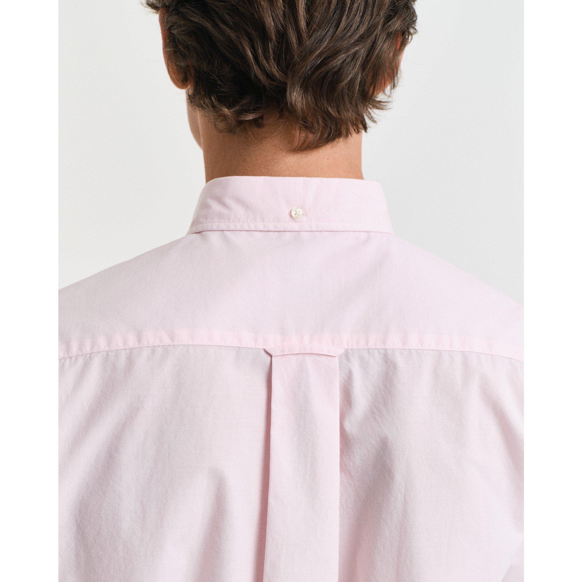 Light Pink - Gant - Regular Fit Classic Poplin Short Sleeve Shirt - 5