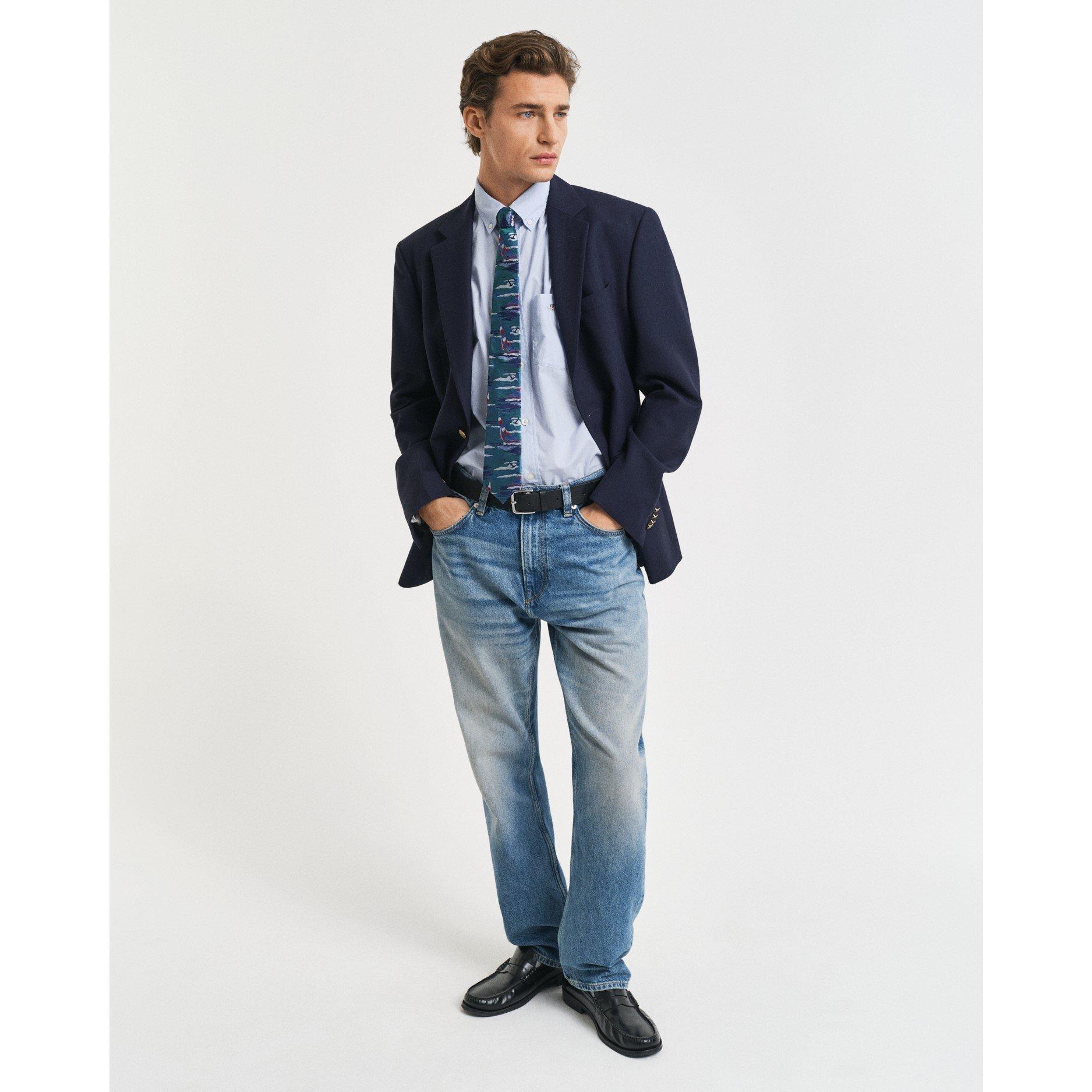 Light Blue - Gant - Regular Fit Classic Poplin Short Sleeve Shirt - 4