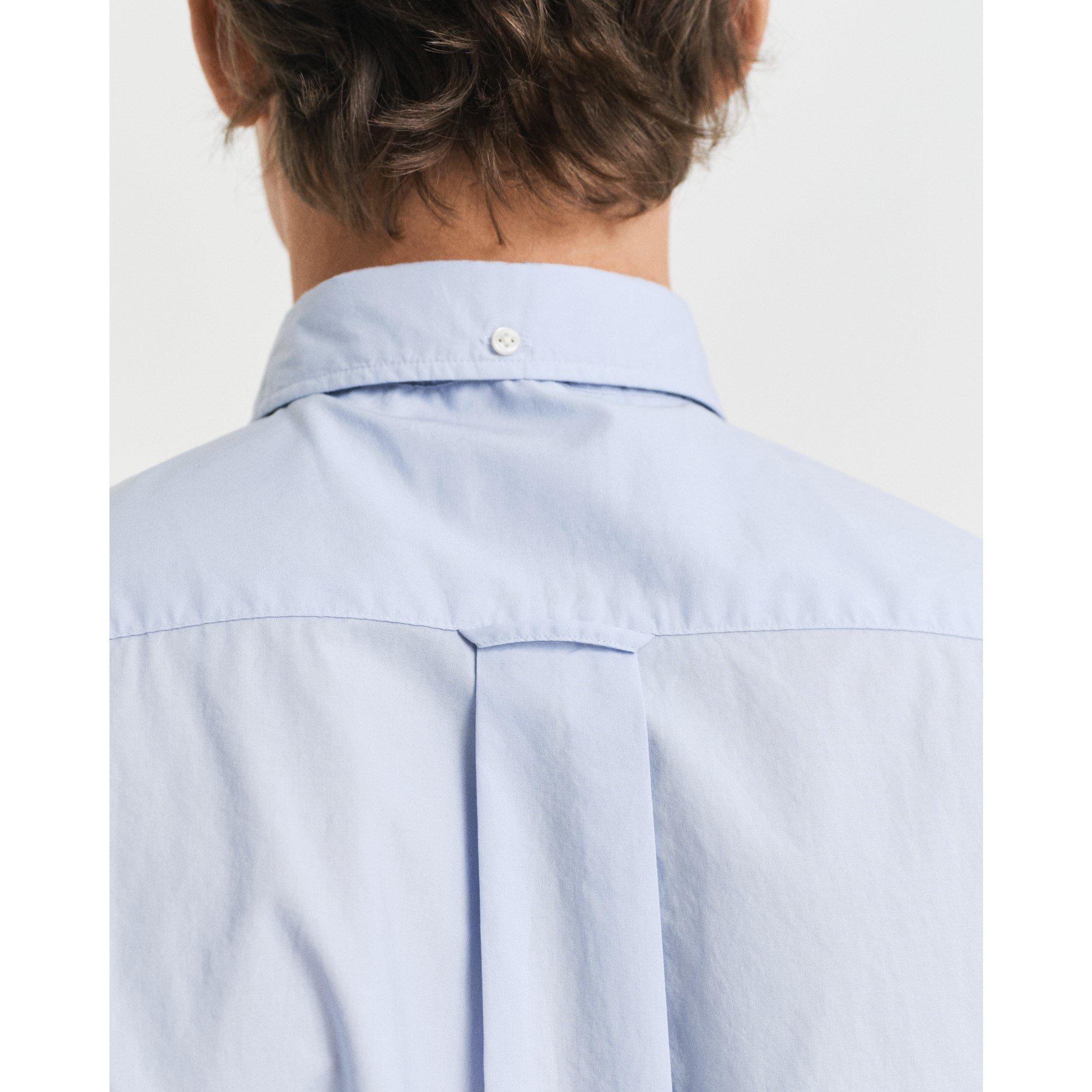 Light Blue - Gant - Regular Fit Classic Poplin Short Sleeve Shirt - 5