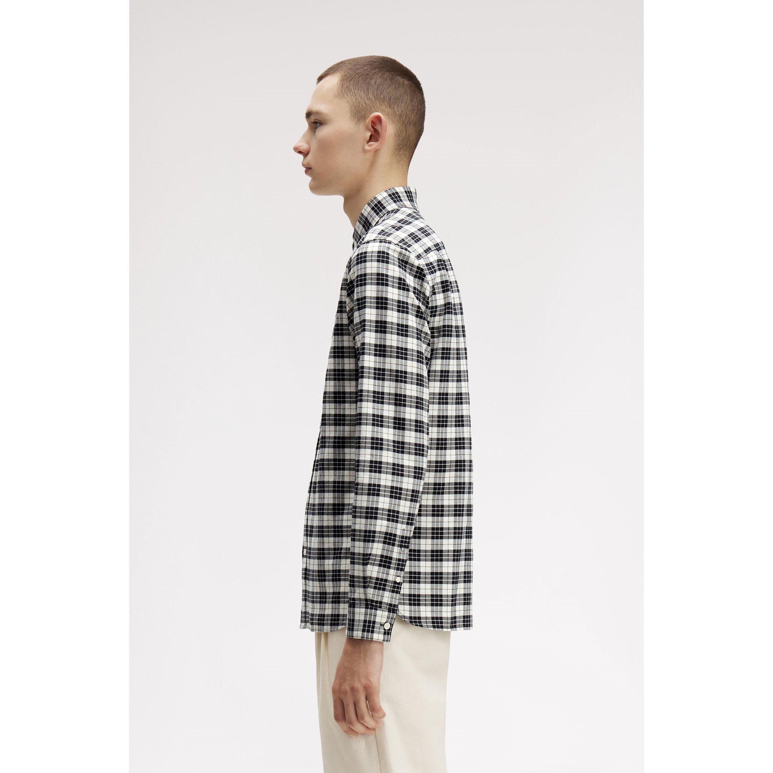Ecru 560 - Fred Perry - Men's Tartan Long-Sleeve Oxford Shirt - 4