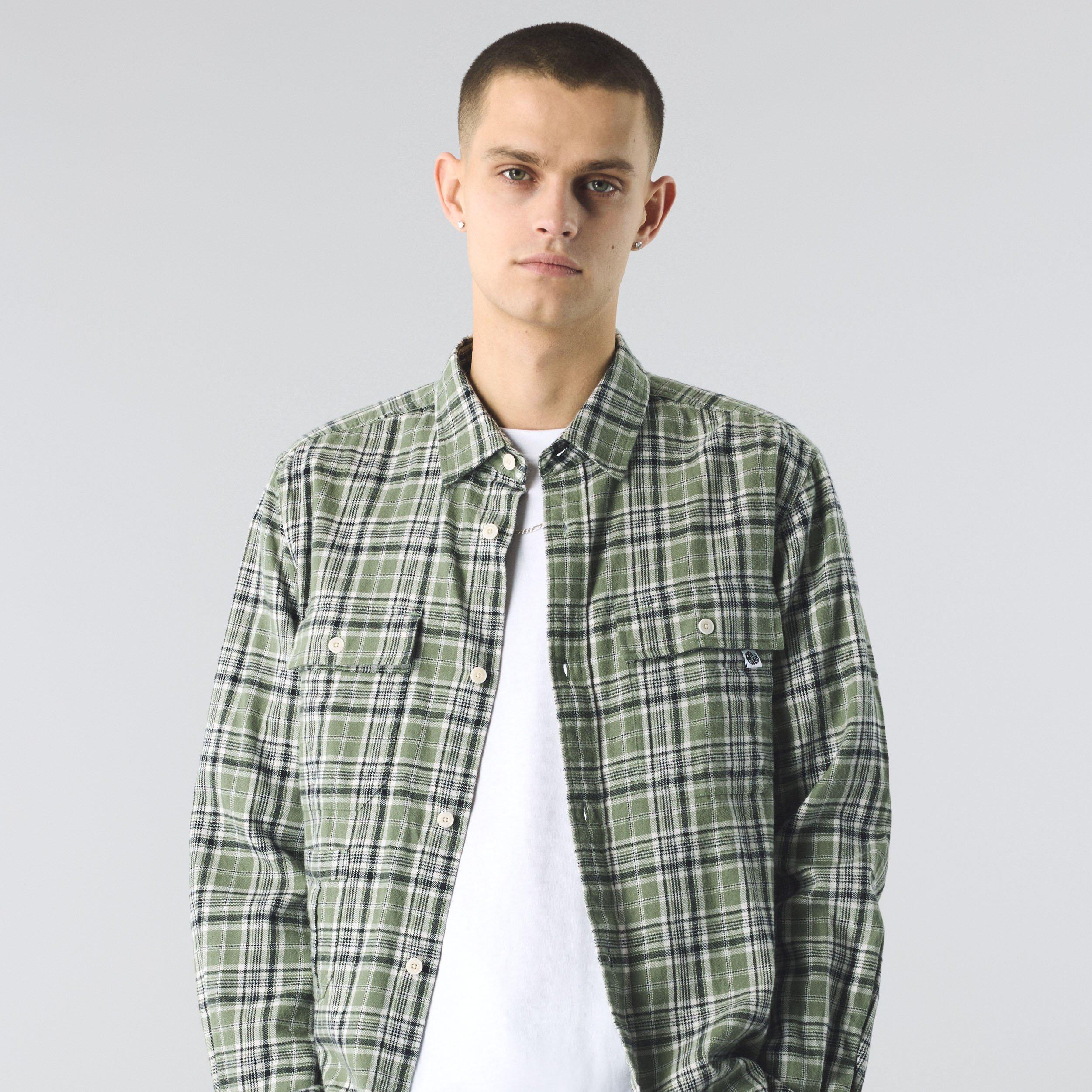 Verde - Pretty Green - Men's Thornley Check Long-Sleeve Patterned Shirt - 3