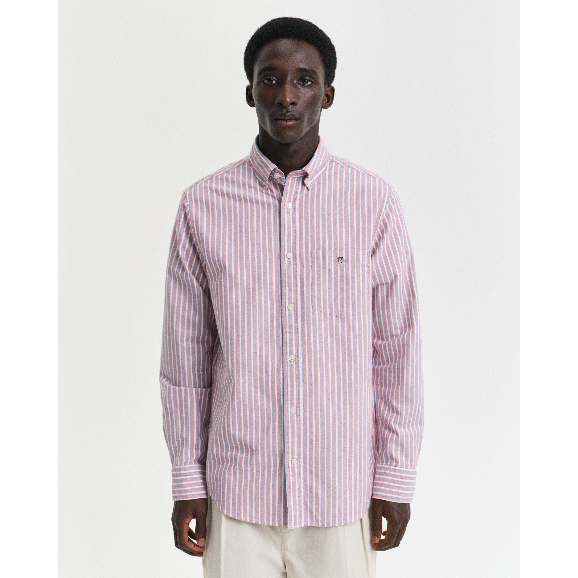 Robijnrood - Gant - Regular Fit Striped Classic Oxford Shirt - 1