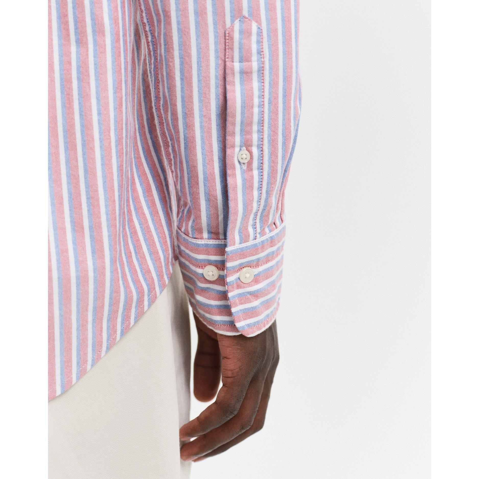 Robijnrood - Gant - Regular Fit Striped Classic Oxford Shirt - 4