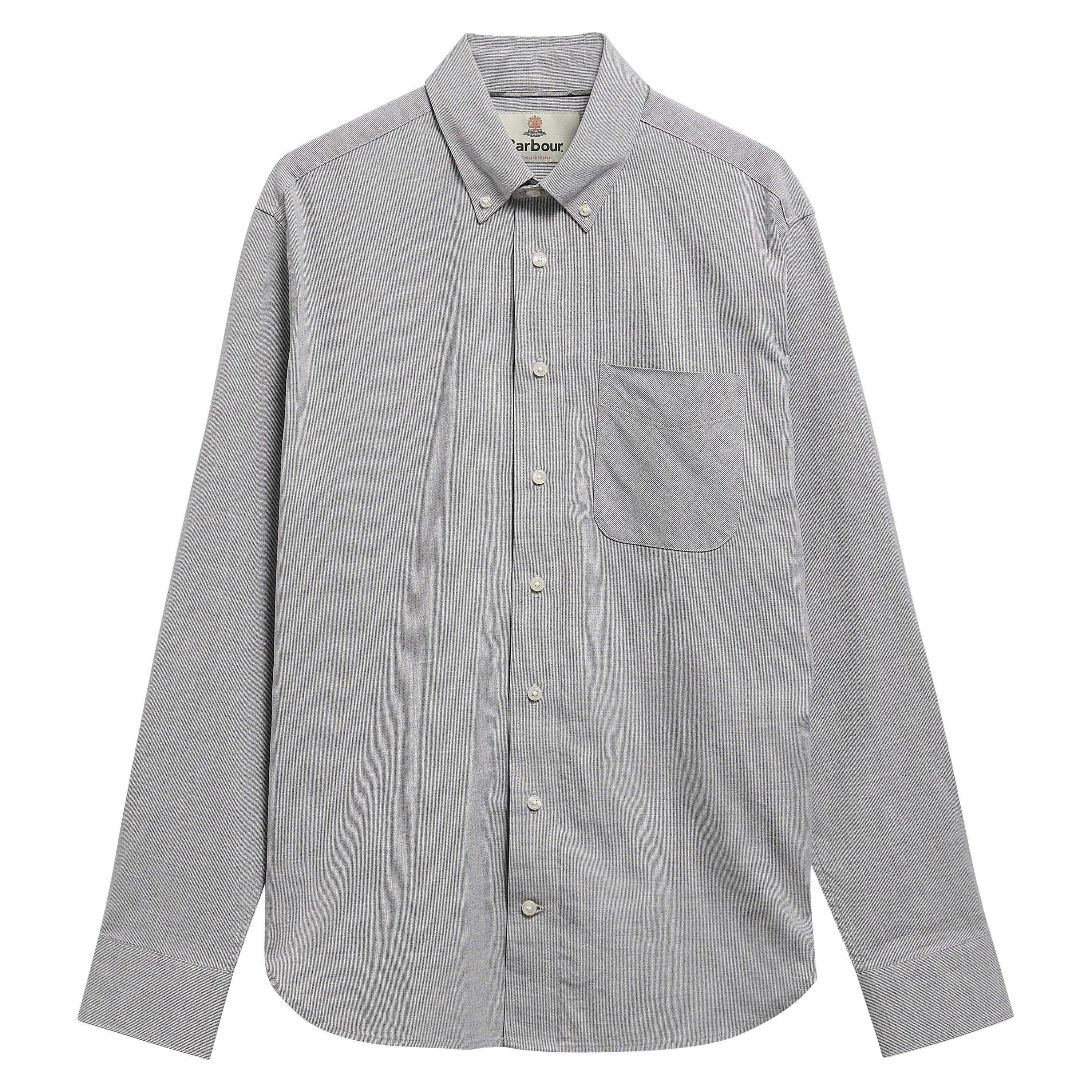 Grey Marl - Barbour - Men's Nevis Authentic Long-Sleeve Cotton Textured Shirt - 8
