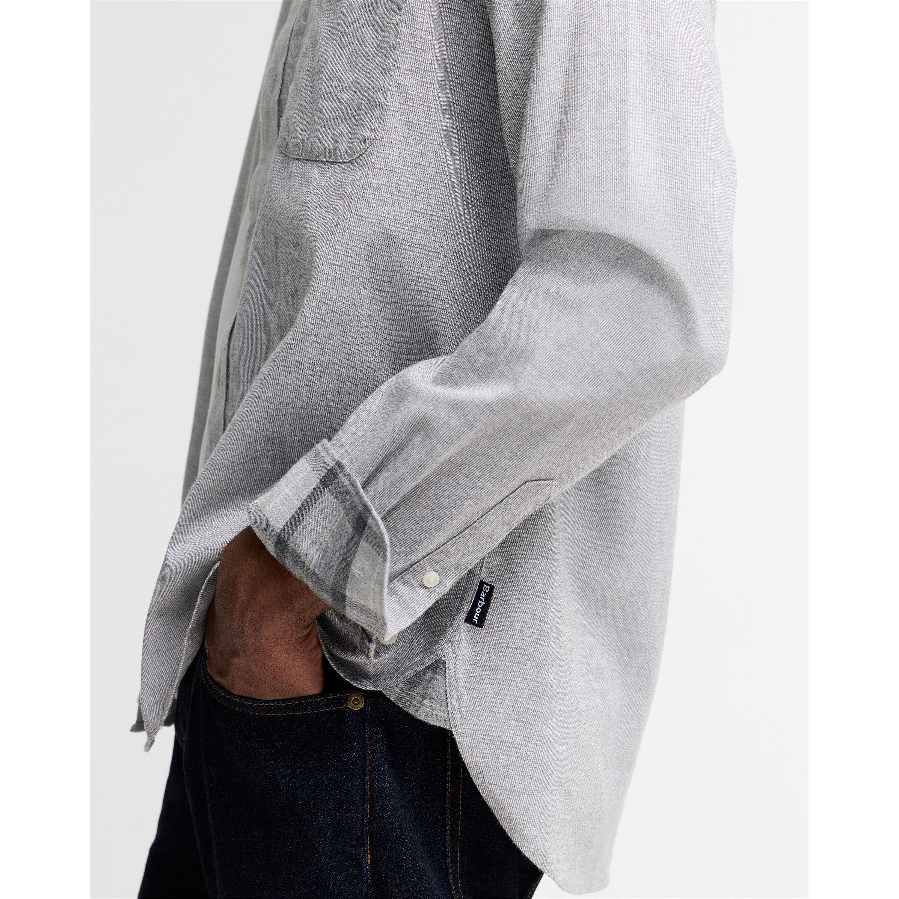Grey Marl - Barbour - Men's Nevis Authentic Long-Sleeve Cotton Textured Shirt - 9