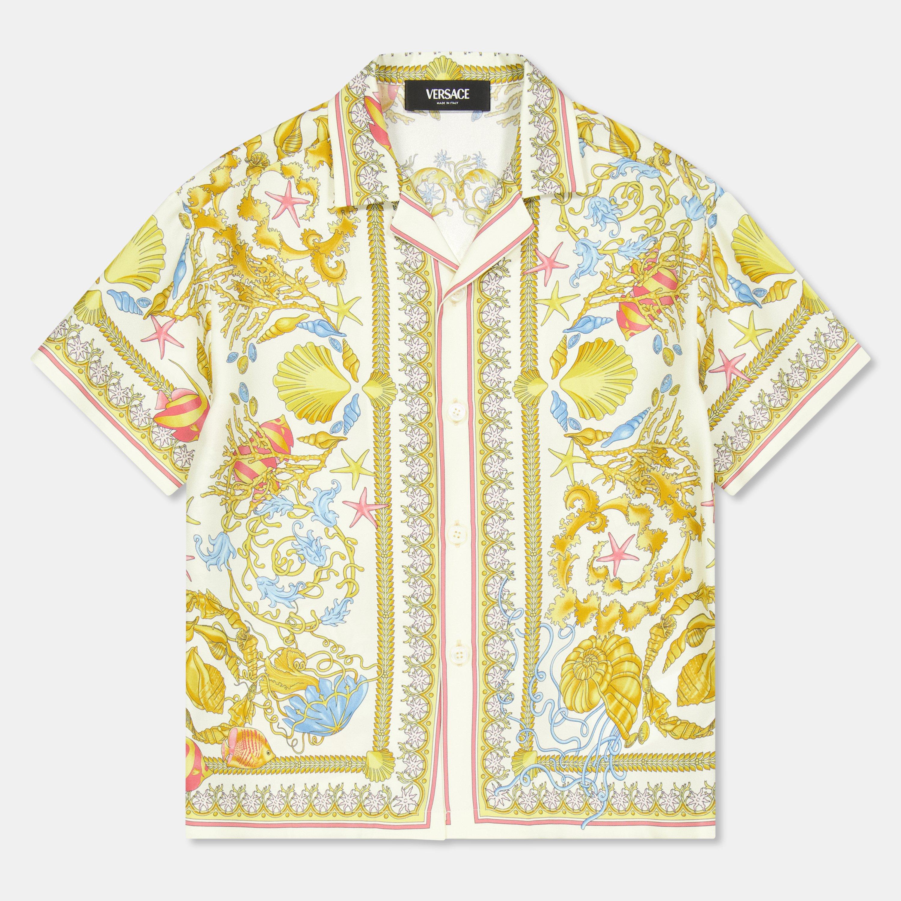 5K640 Multi - Versace - Kids' Short Sleeve Relaxed Fit Bowling Shirt - 1