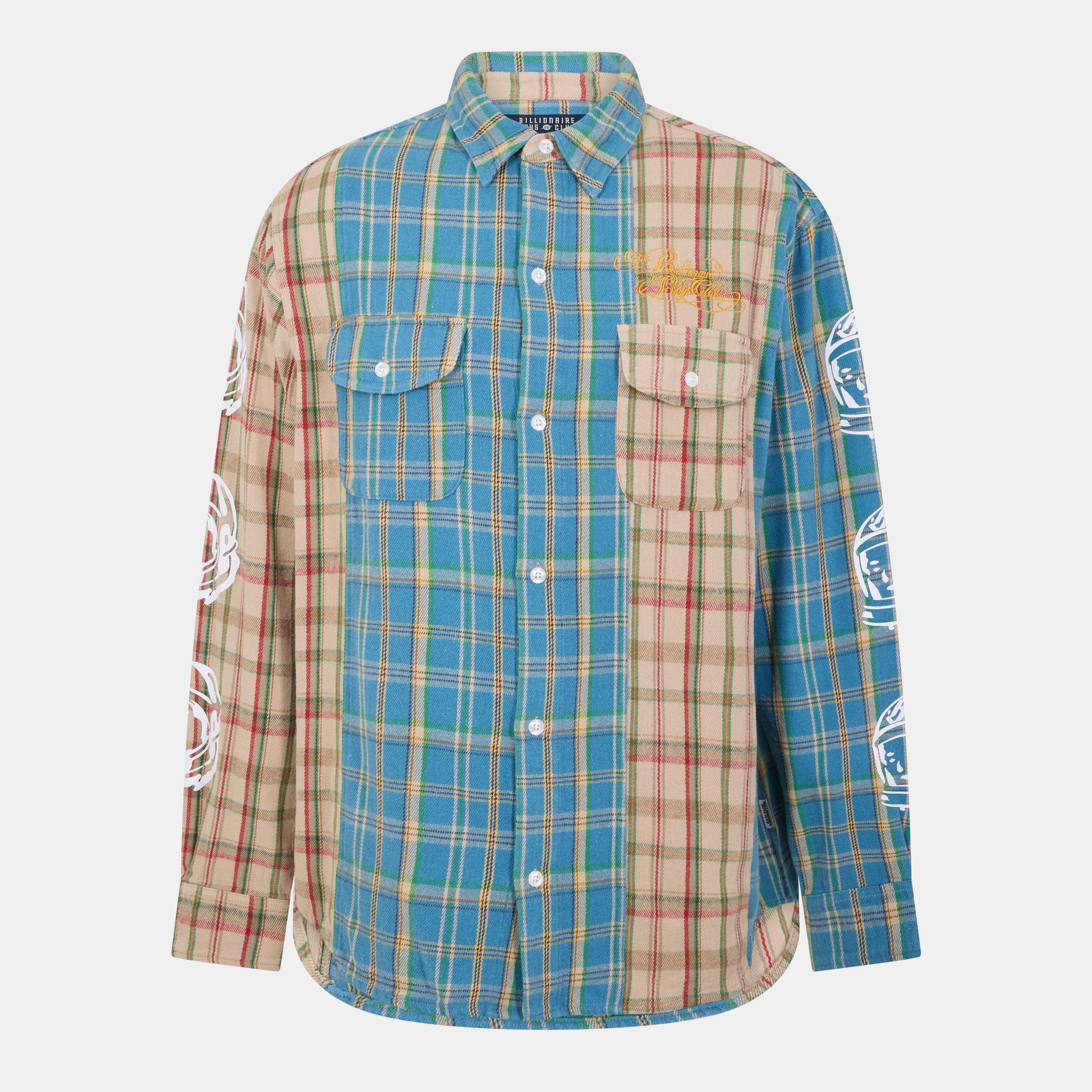 Billionaire Boys Club Men's Panelled Long Sleeve Patterned Shirt - Check - Large