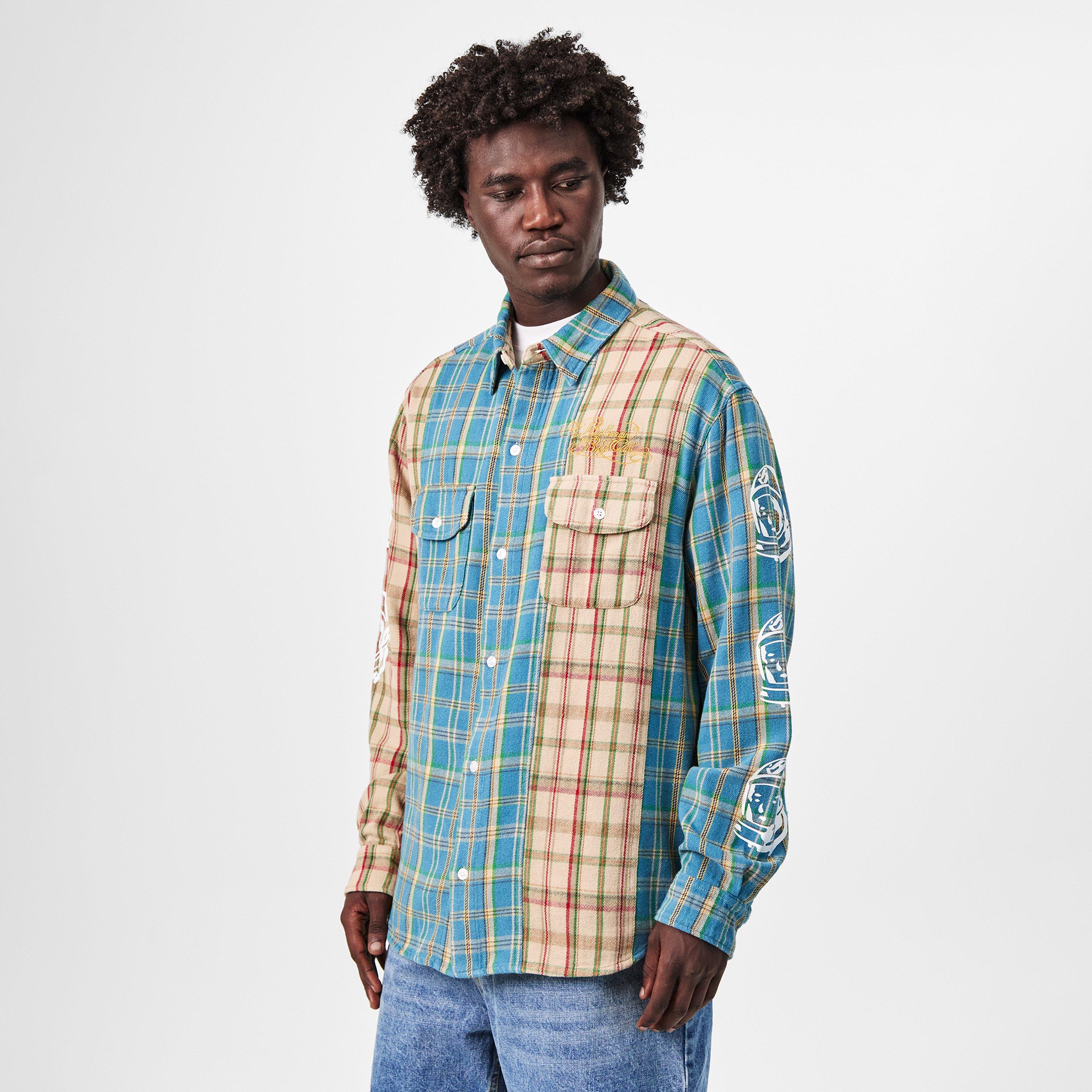 Multi Check - Billionaire Boys Club - Men's BBC Panelled Long-Sleeve Patterned Shirt - 3
