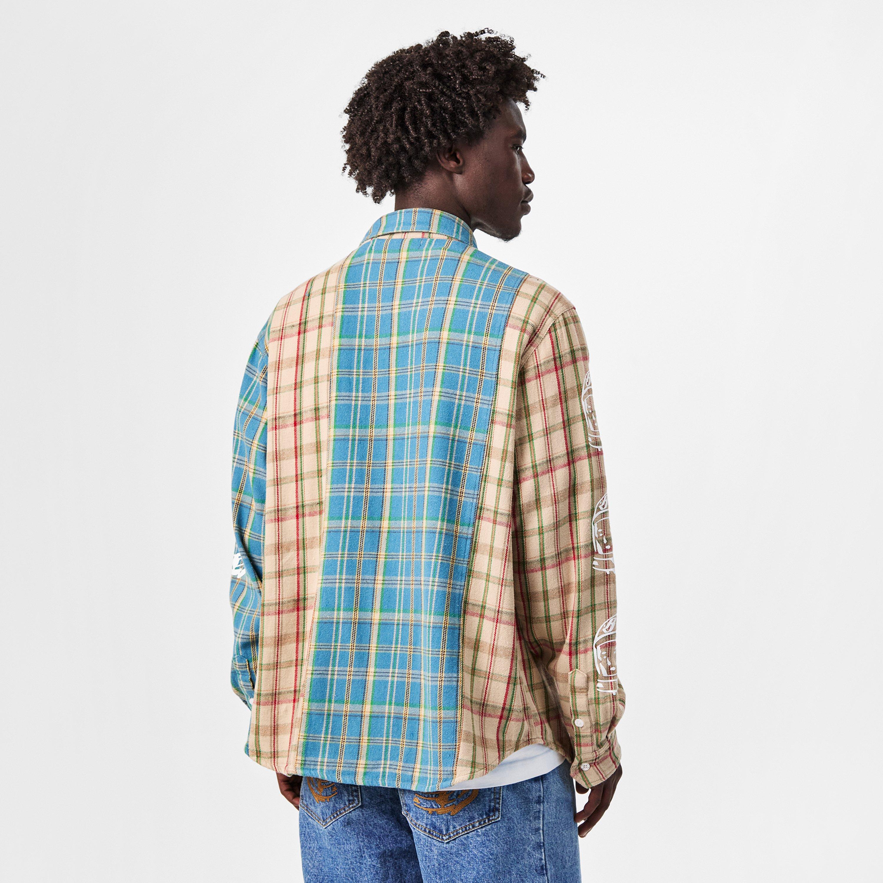 Multi Check - Billionaire Boys Club - Men's BBC Panelled Long-Sleeve Patterned Shirt - 4