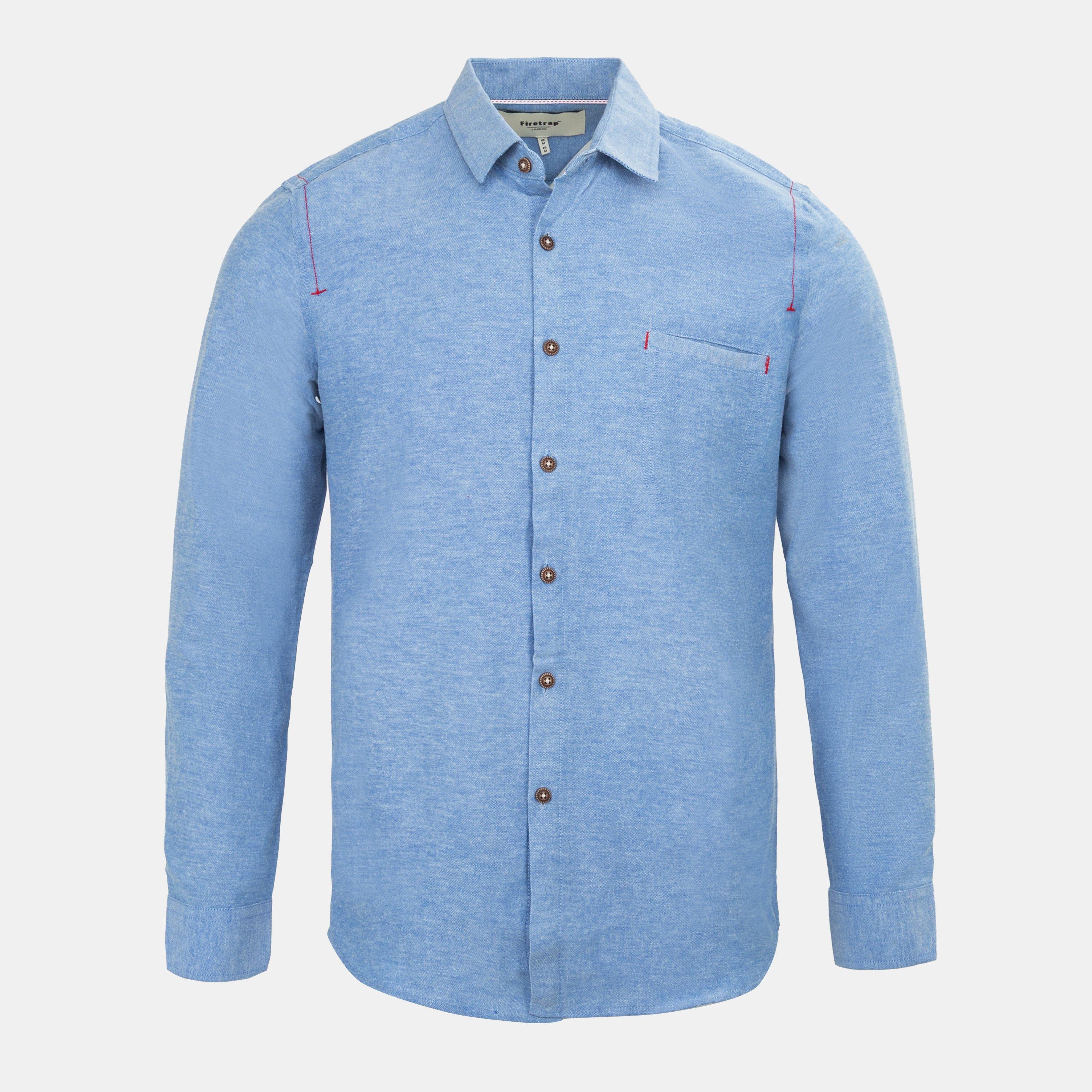 Firetrap Men's Plain Shirt - Light Blue - L