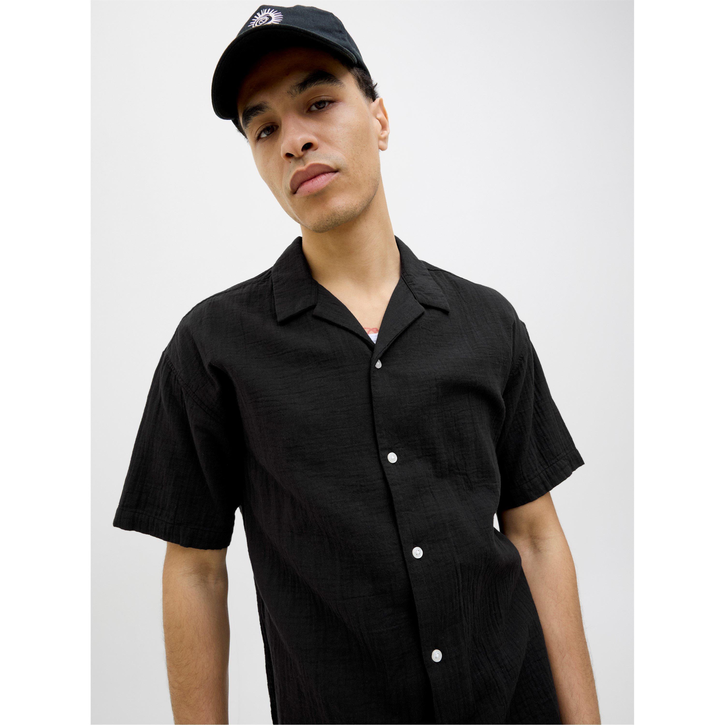 Black - Jack and Jones - Patras Relaxed Resort Short-Sleeve Patterned Shirt - 2