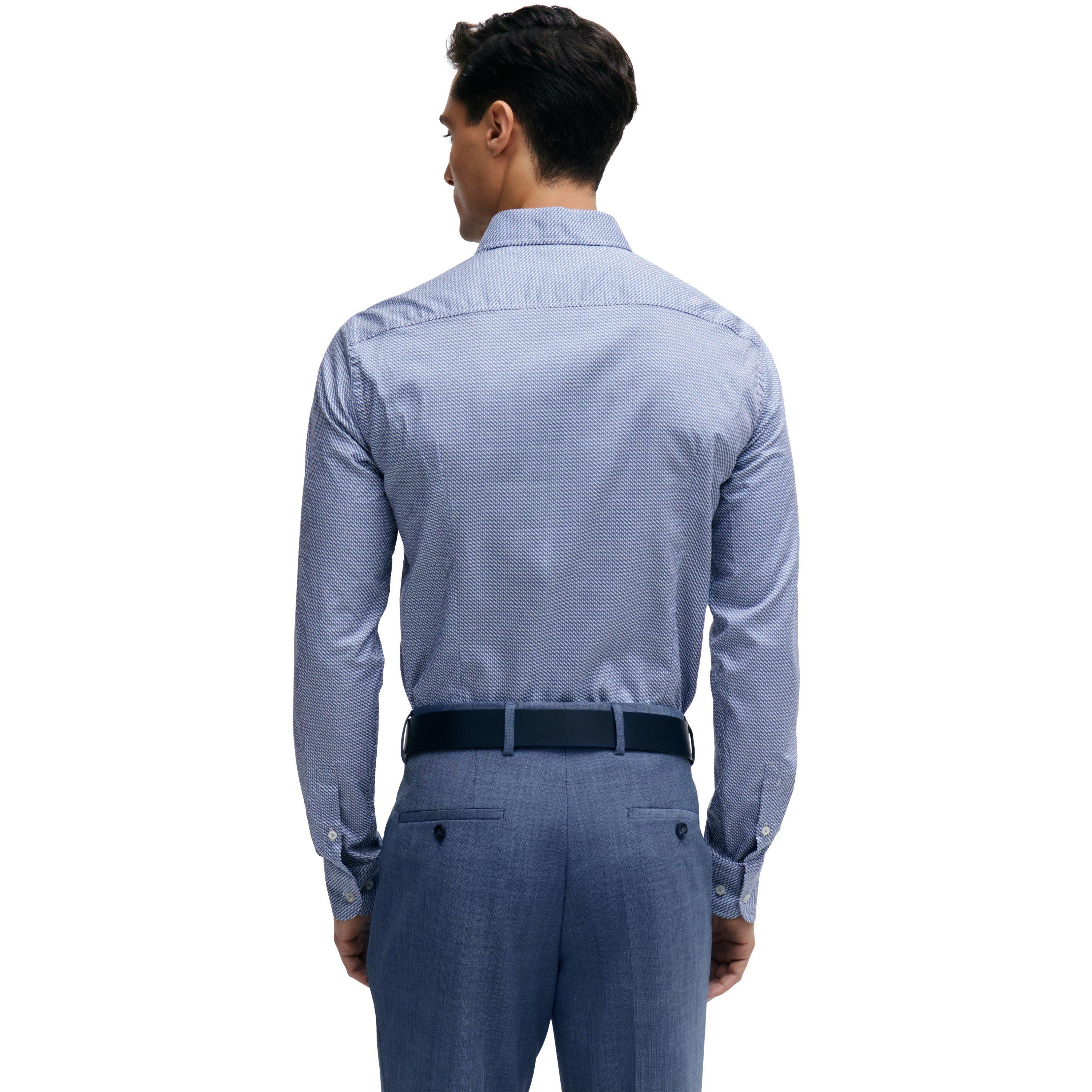 Open Blue - Boss - Men's Hank Kent Oxford Shirt, Comfortable Regular-Fit - 2