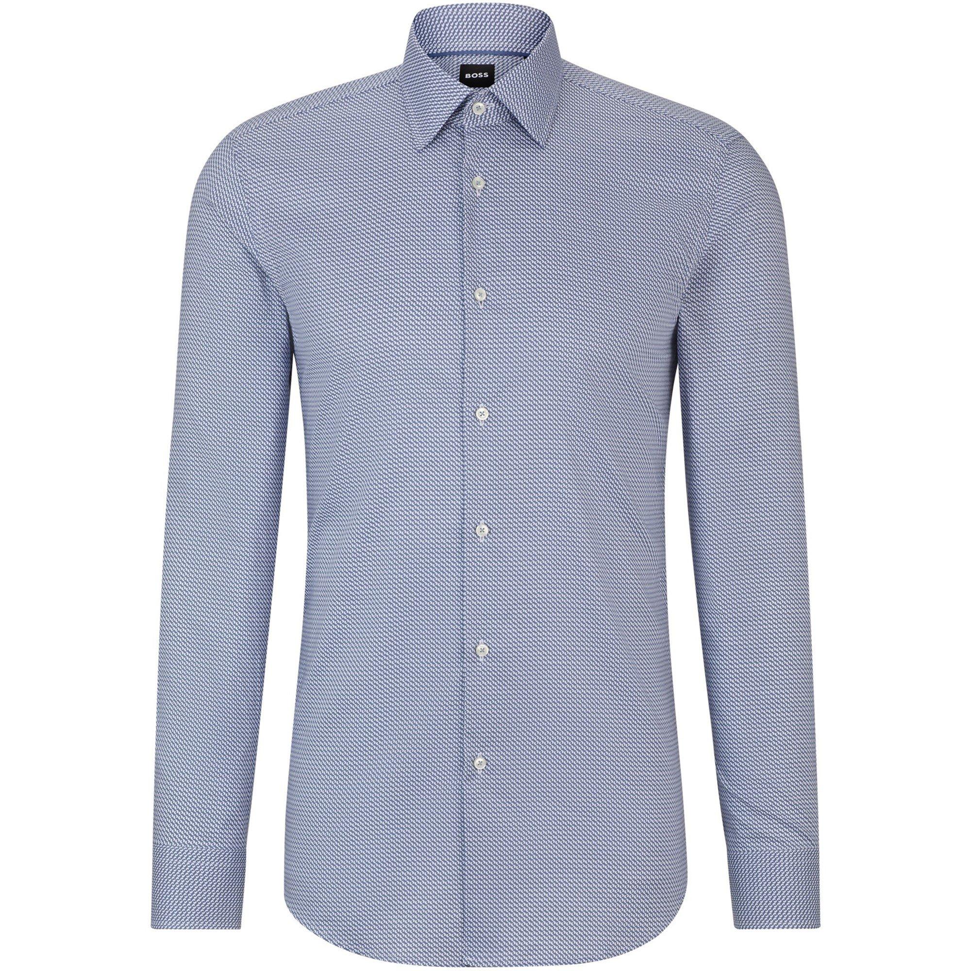 Open Blue - Boss - Men's Hank Kent Oxford Shirt, Comfortable Regular-Fit - 6