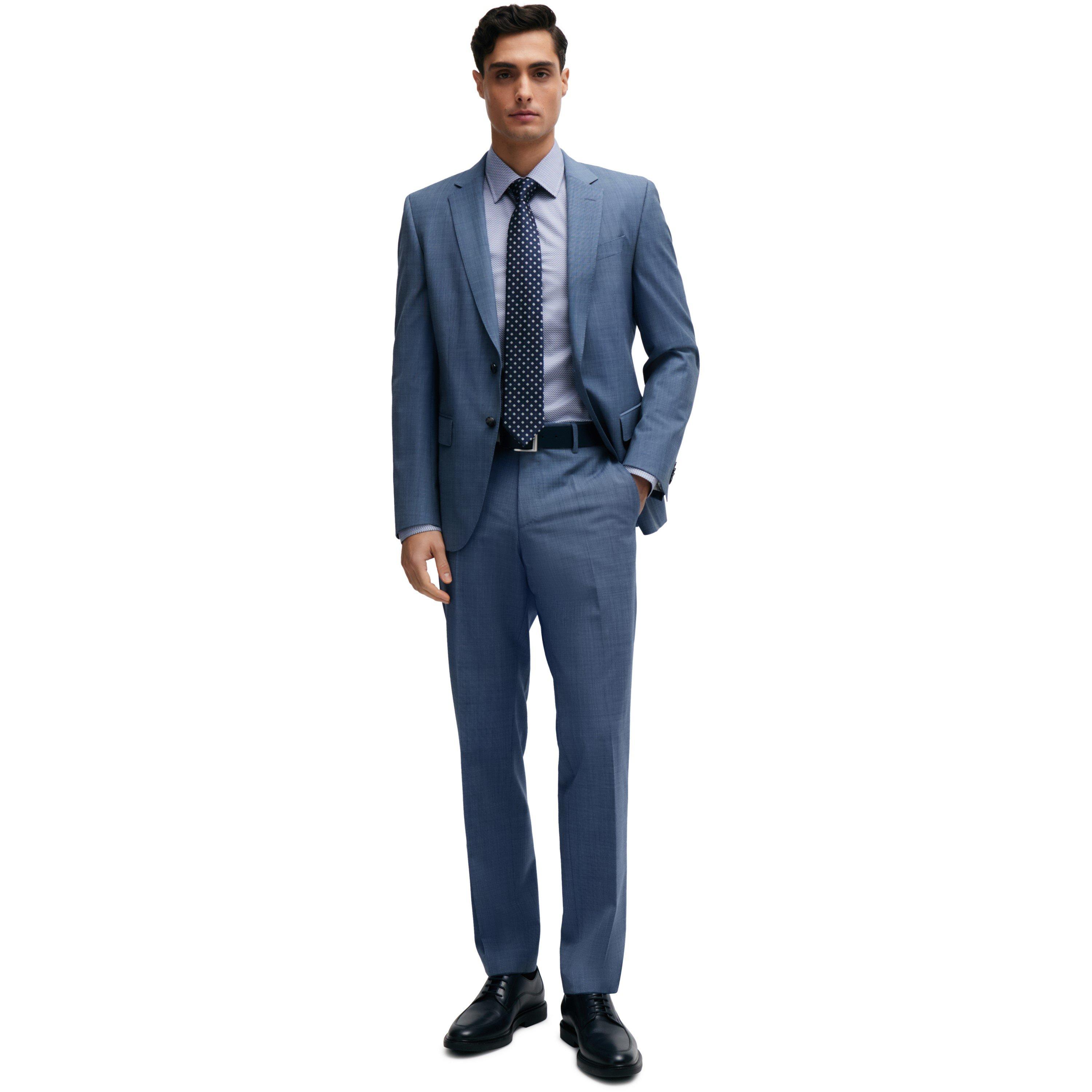 Open Blue - Boss - Men's Hank Kent Oxford Shirt, Comfortable Regular-Fit - 3