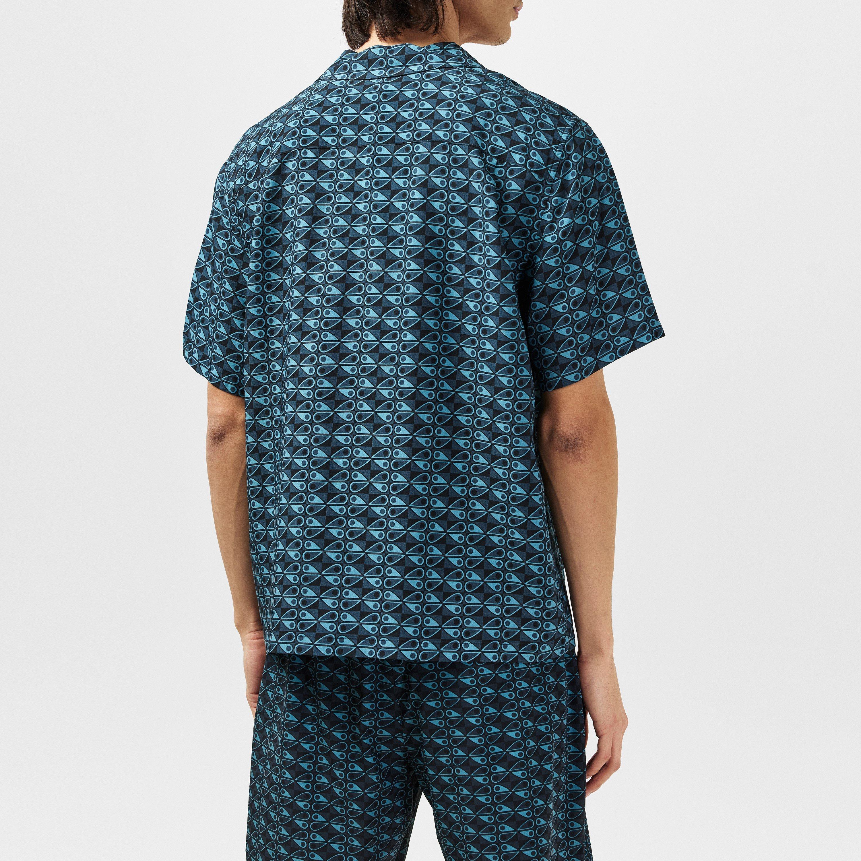 Navy Combo 1178 - Moose Knuckles - Men's Short-Sleeve Patterned Shirt - 3