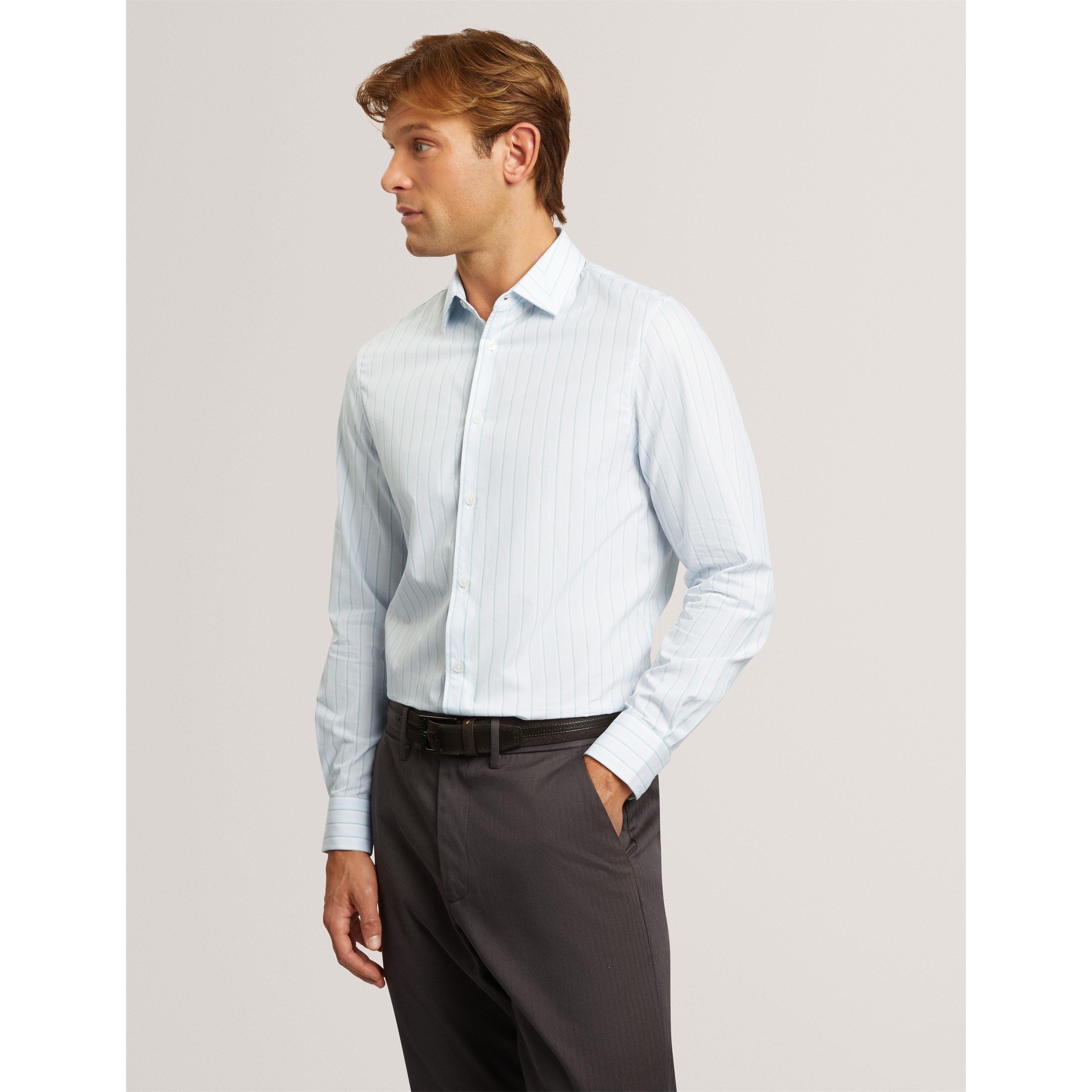 Pl-Blau - Ted Baker - Ted Reg Stripe Shirt Sn71 - 7