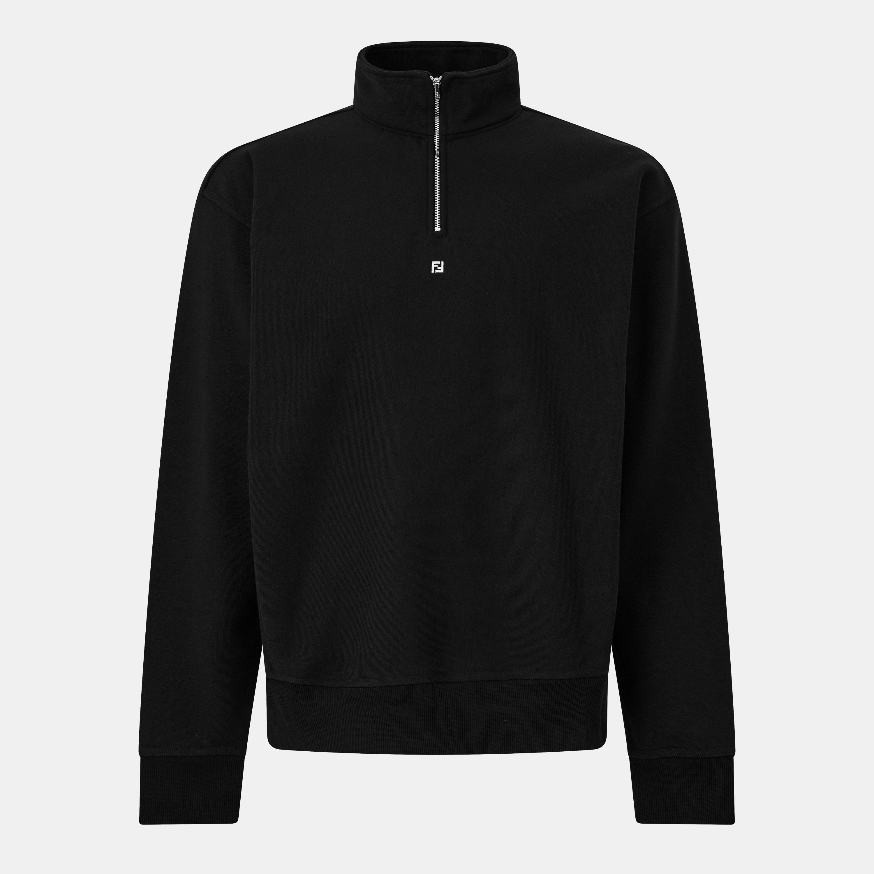 Black - Fendi - Men's Quarter Zip Fleece - 1