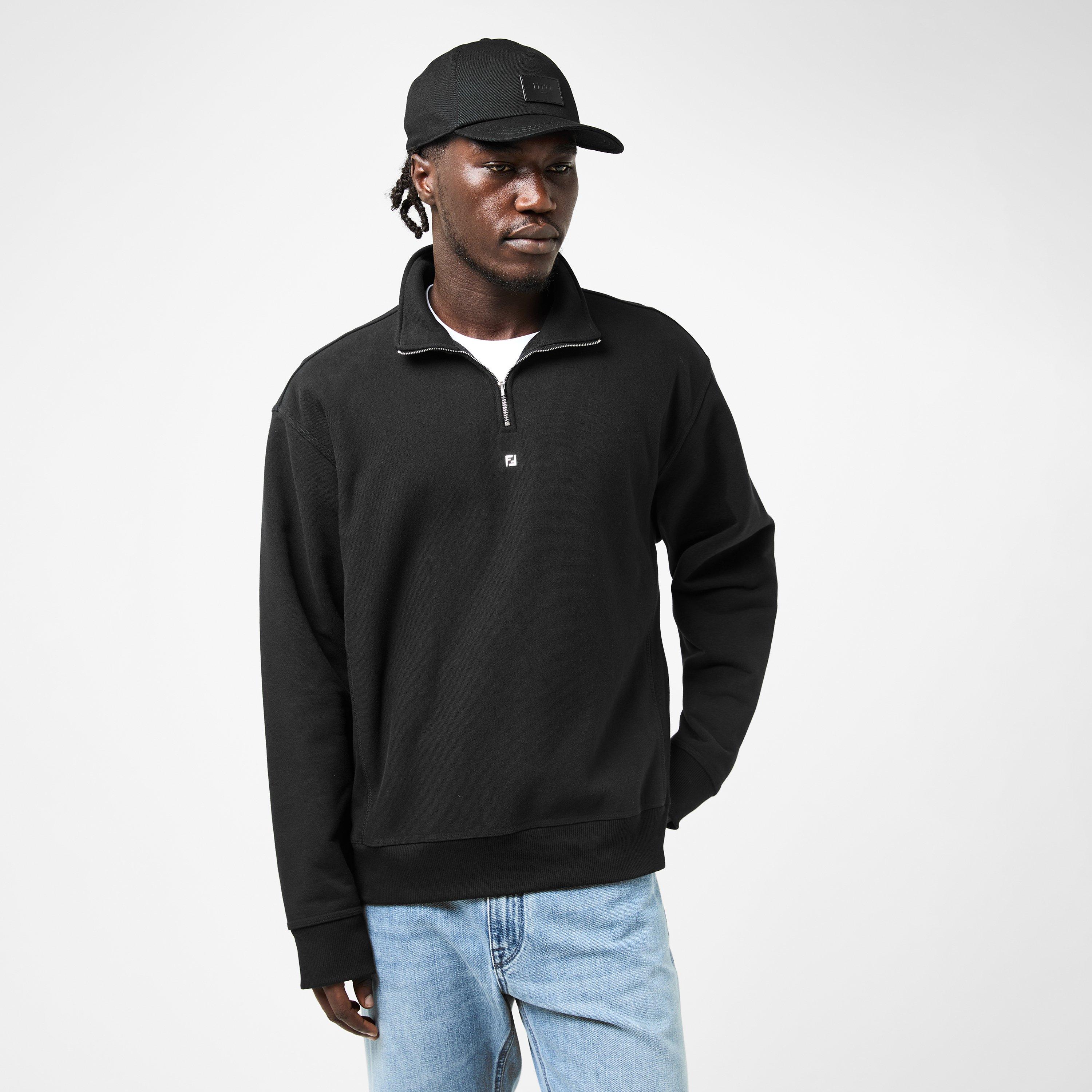 Black - Fendi - Men's quarter Zip Fleece Top - 3