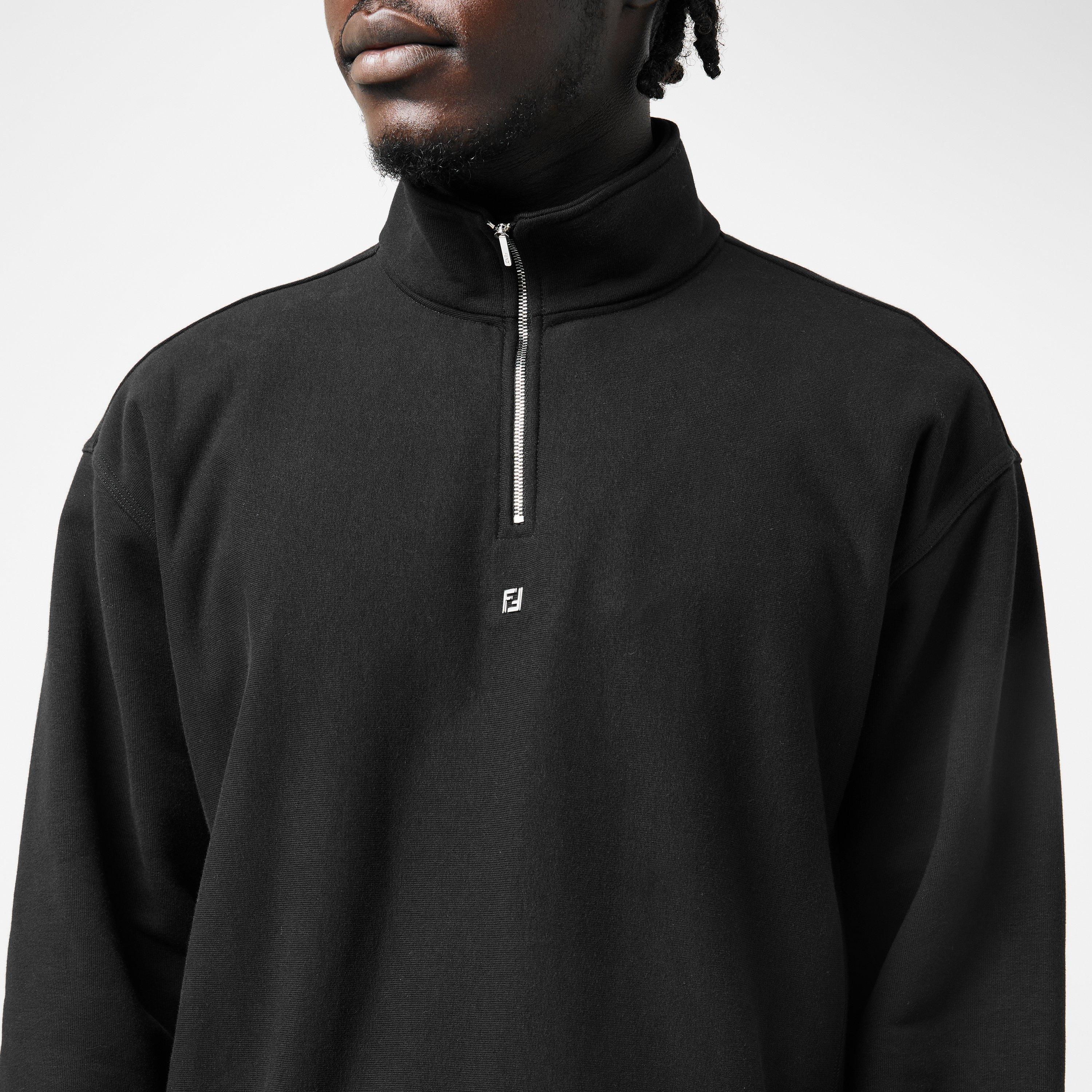 Black - Fendi - Men's quarter Zip Fleece Top - 5