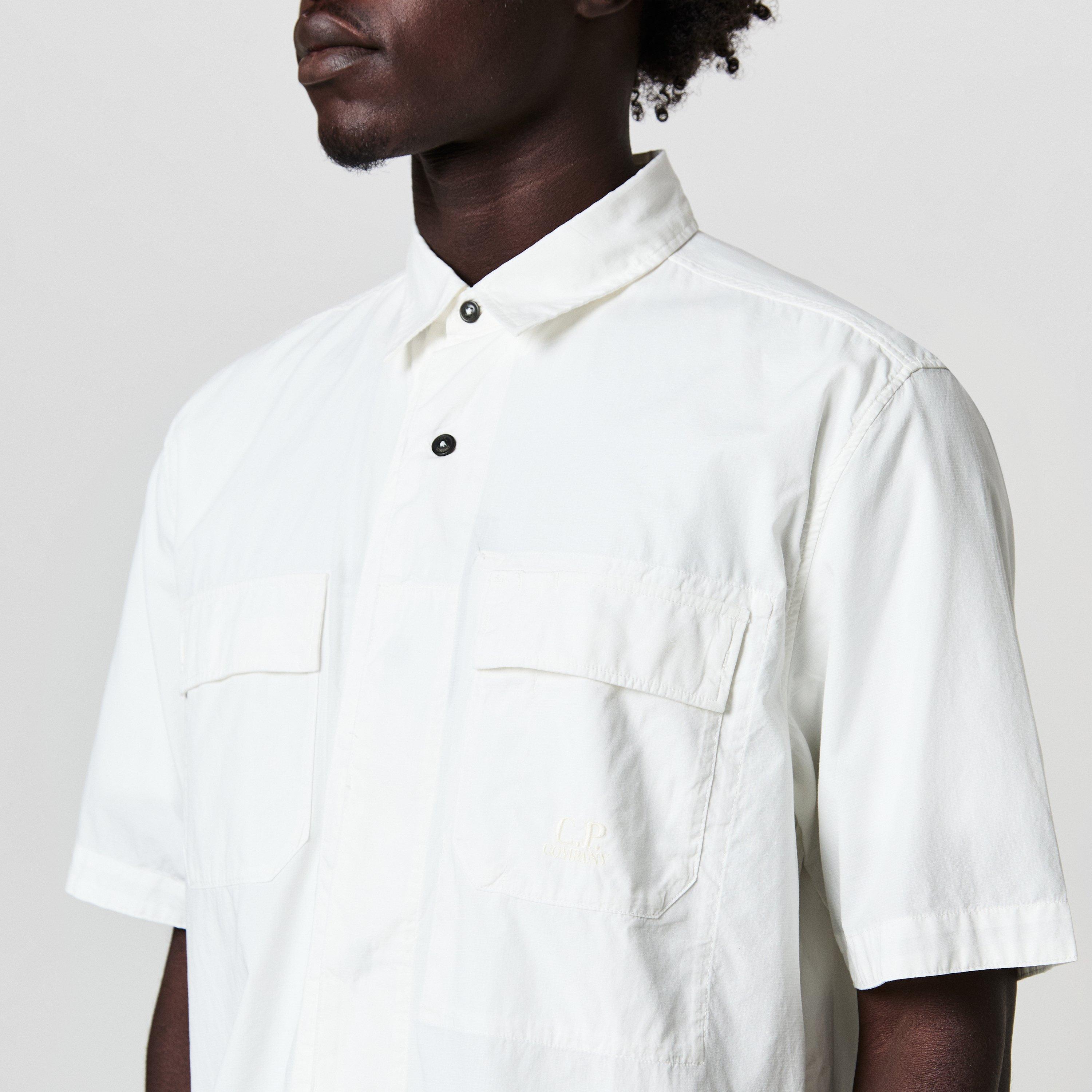 Gauze White 103 - CP Company - Short Sleeve Ripstop Shirt - 5