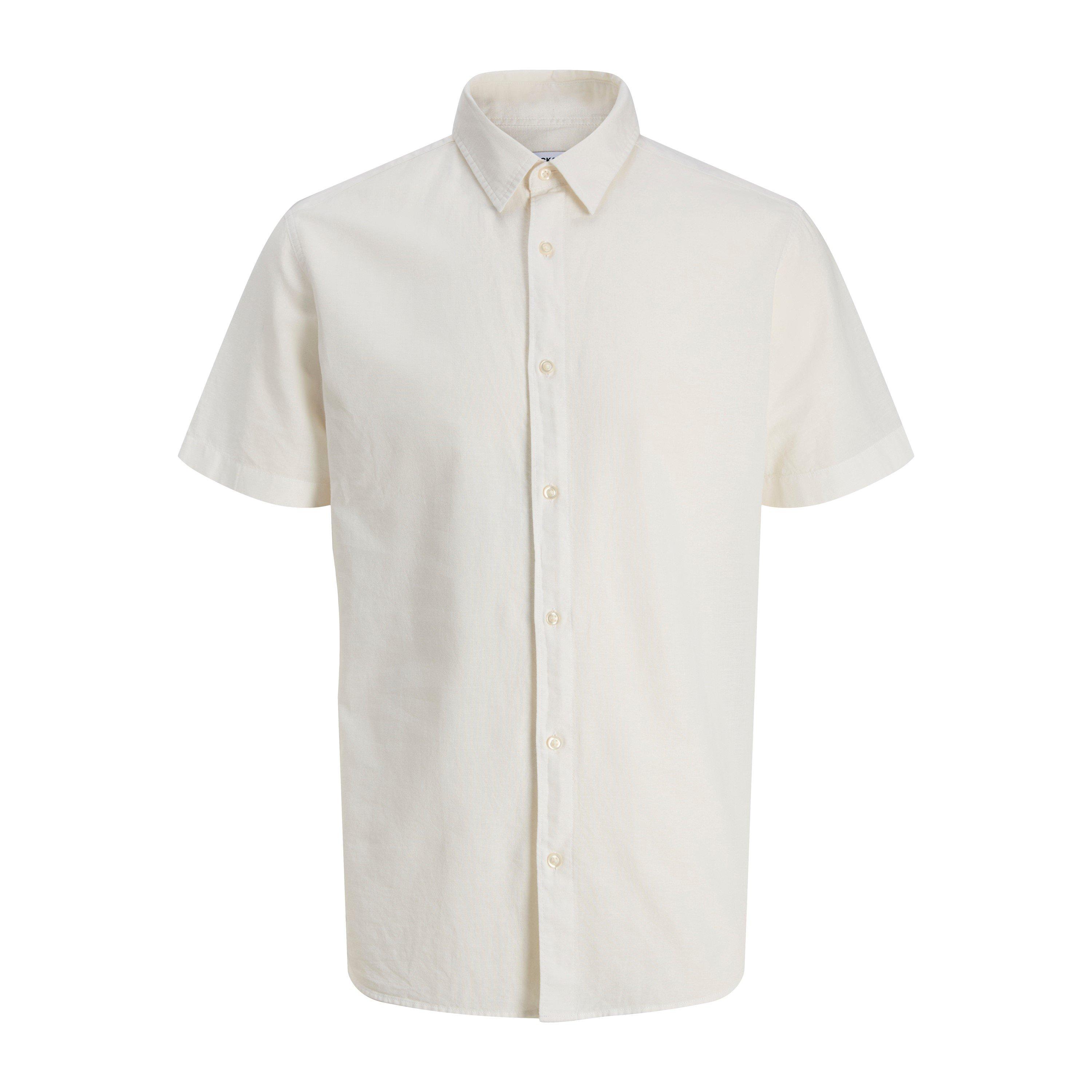 Jack And Jones Men's Short Sleeve Plain Shirt - White - 2XL