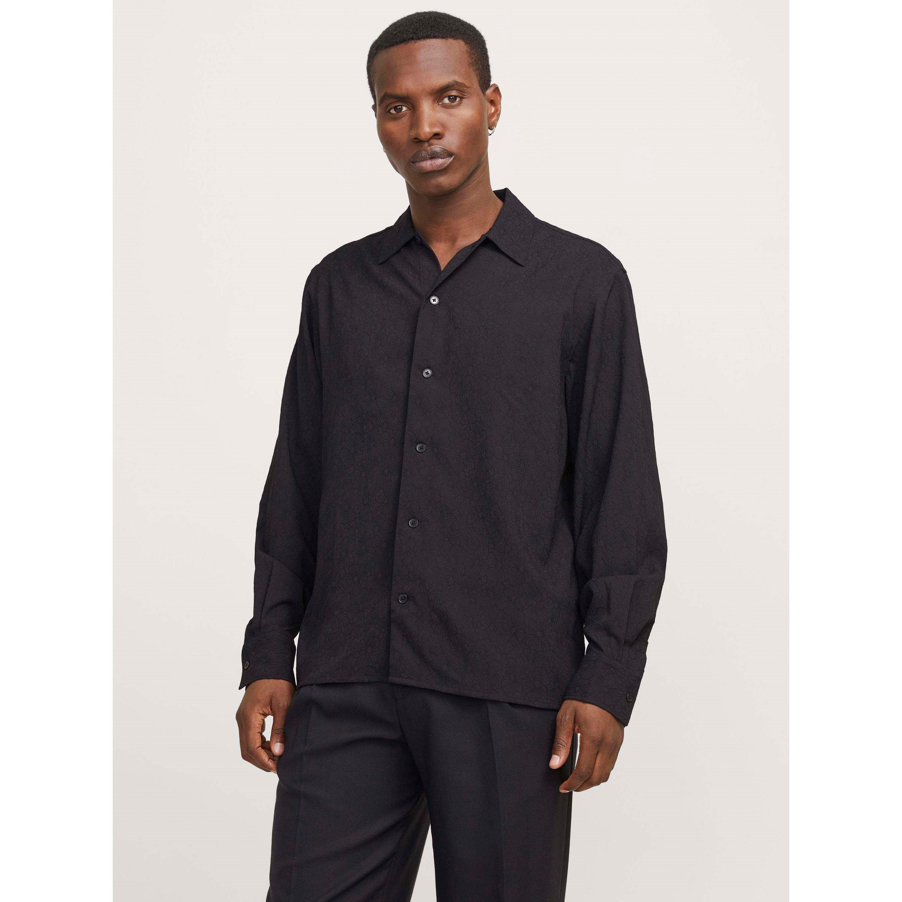 Noir - Jack and Jones - Jack Jacquard L/S Sh Sn99 - 2