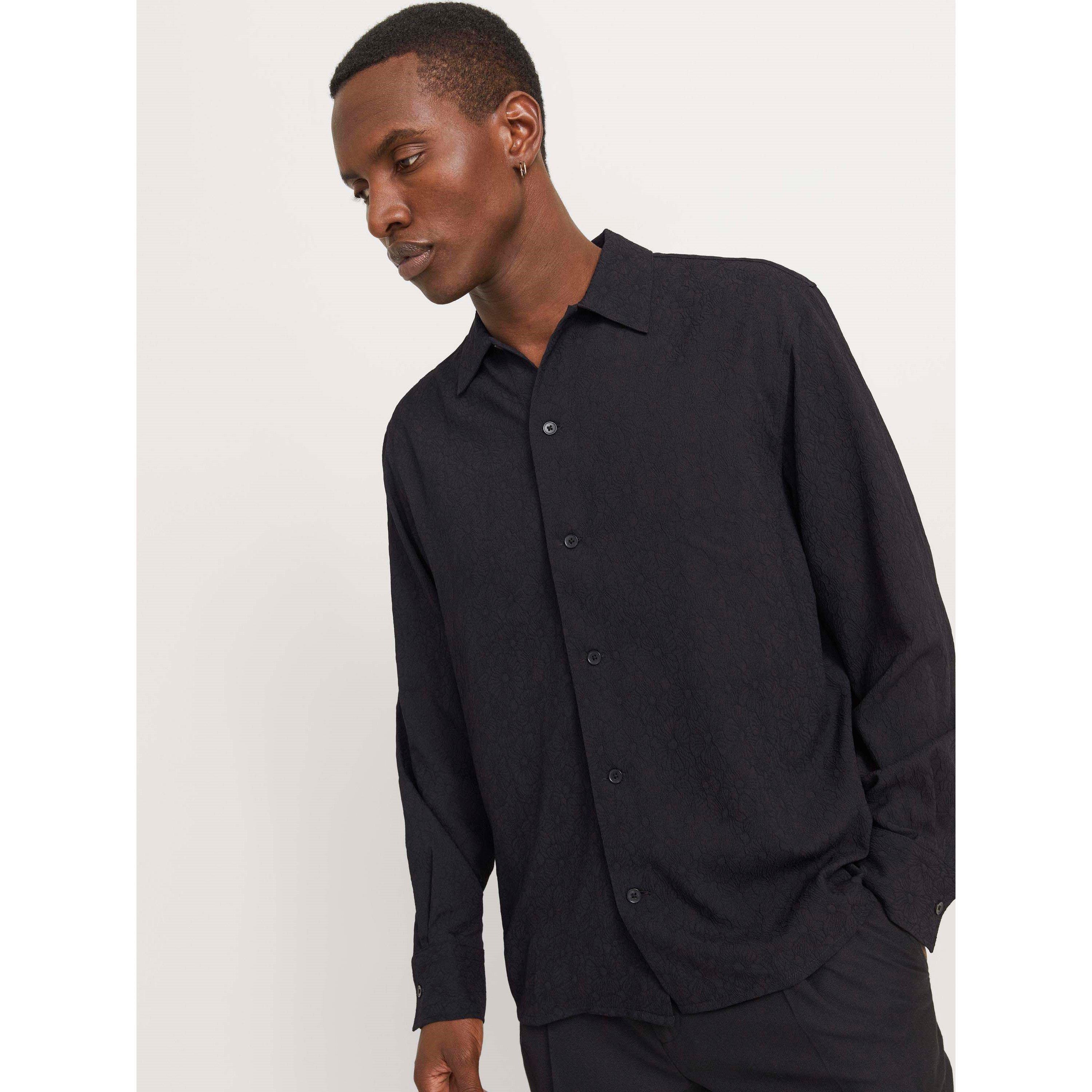 Noir - Jack and Jones - Jack Jacquard L/S Sh Sn99 - 6