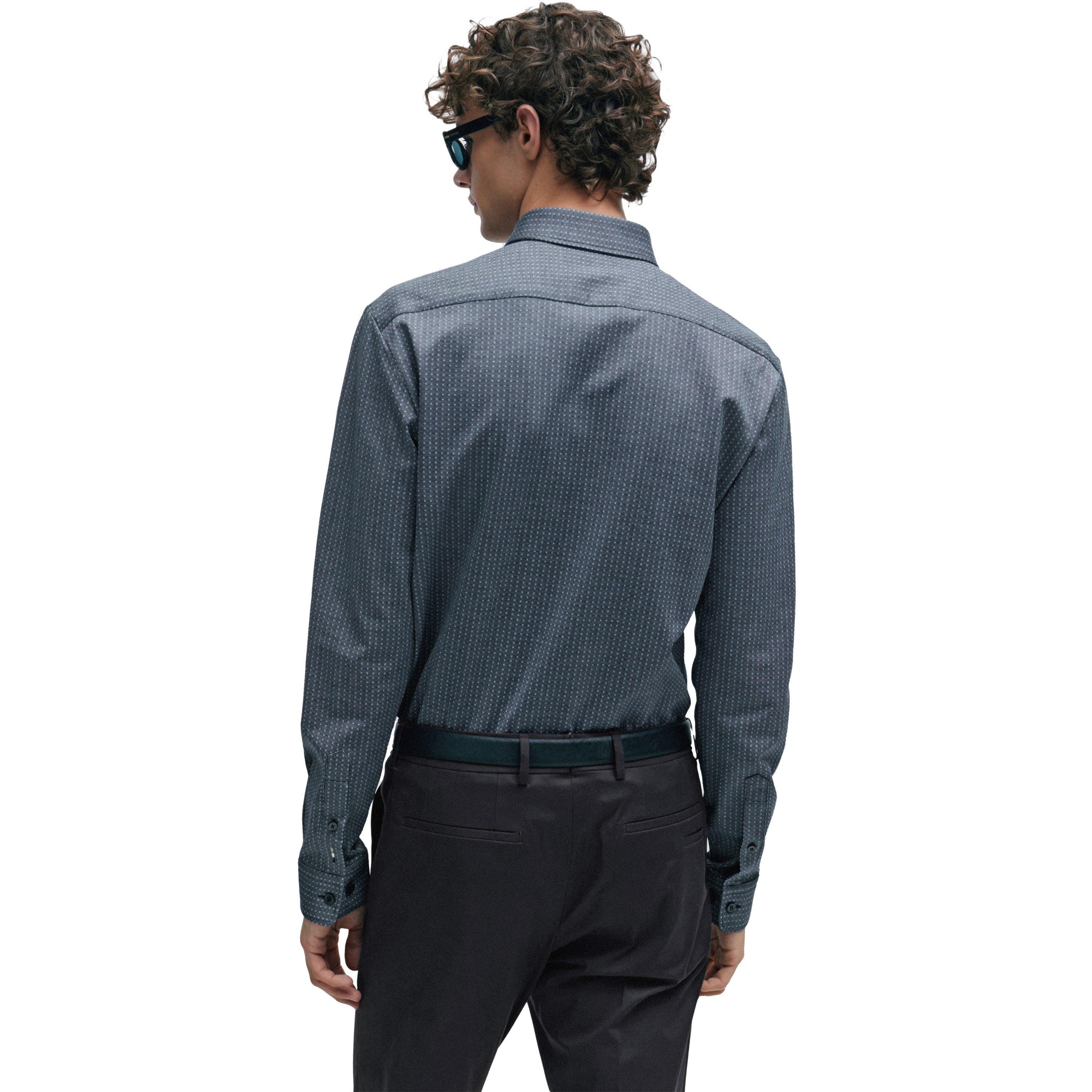 Dark Blue - Boss - Men's S Roan Kent Oxford Long-Sleeve Shirt - 2