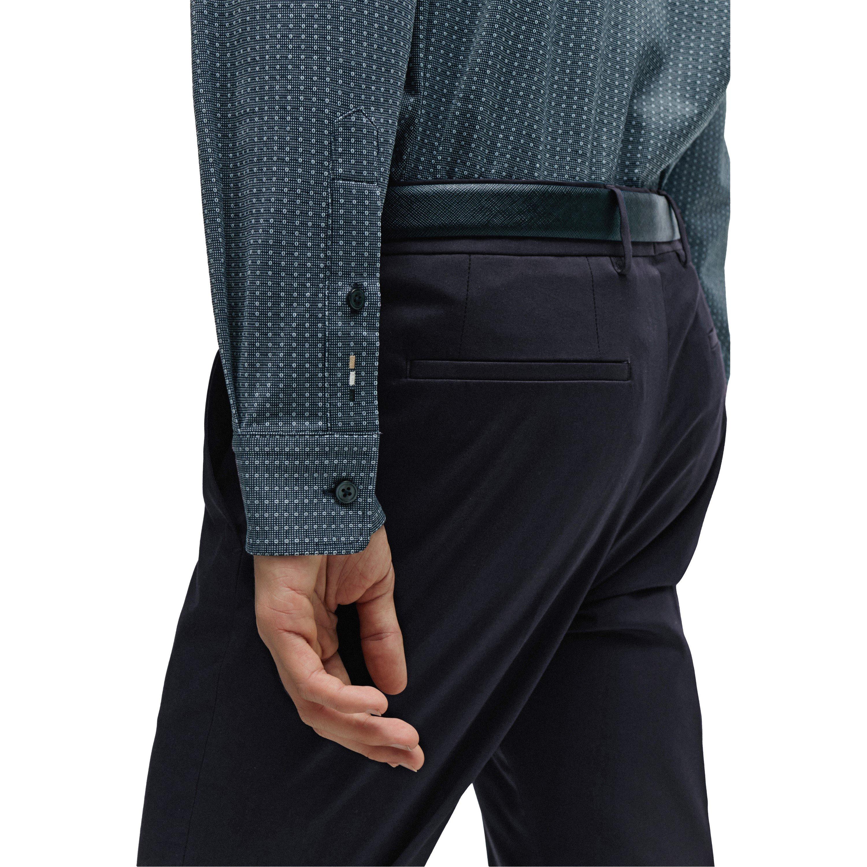 Dark Blue - Boss - Men's S Roan Kent Oxford Long-Sleeve Shirt - 4