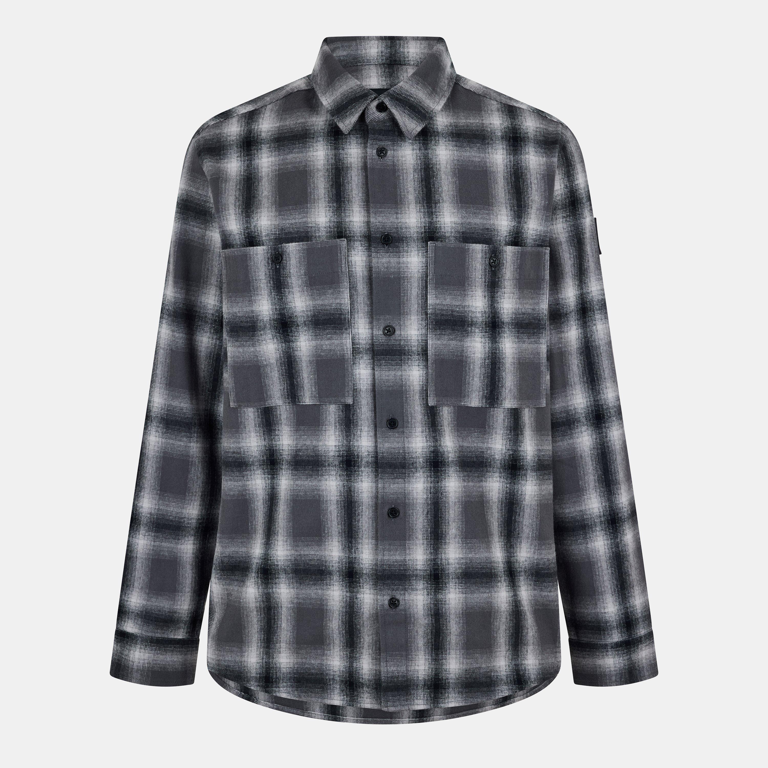 Belstaff Men's Outpost Long-Sleeve Patterned Shirt - Black - M
